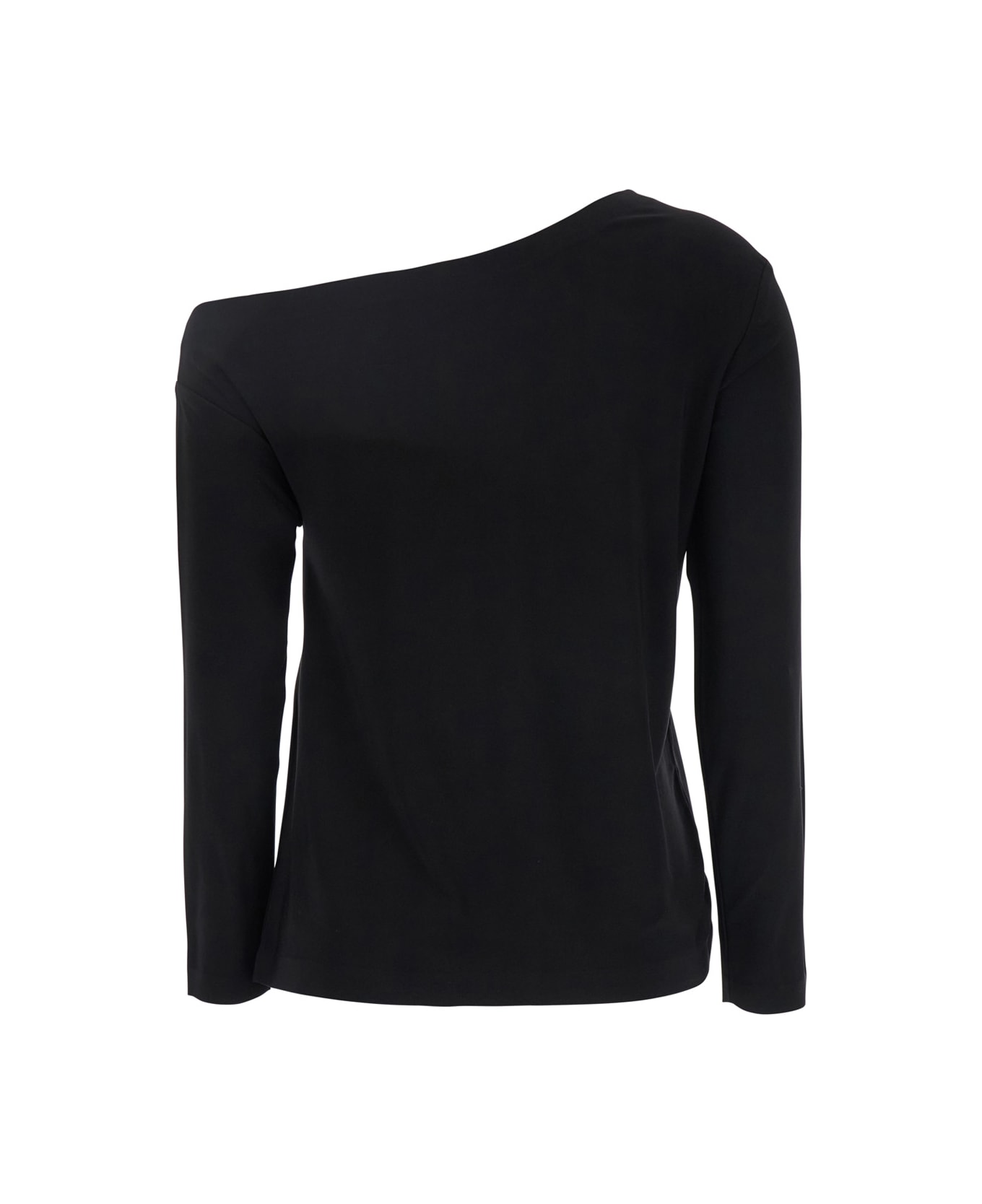 Norma Kamali Black Off-shoulder Top In Tech Fabric Stretch Woman - Black