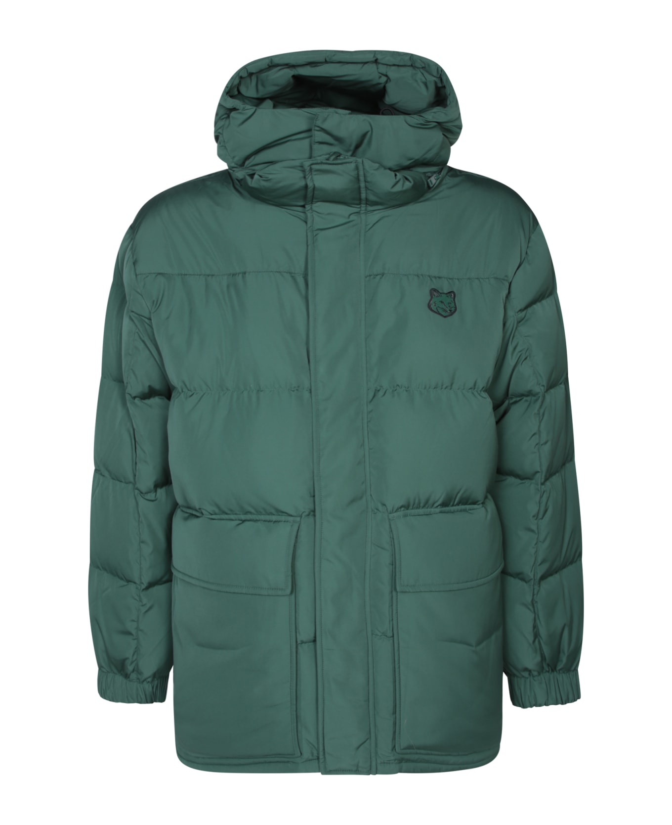 Maison Kitsuné Green Hooded Puffer Jacket - Green