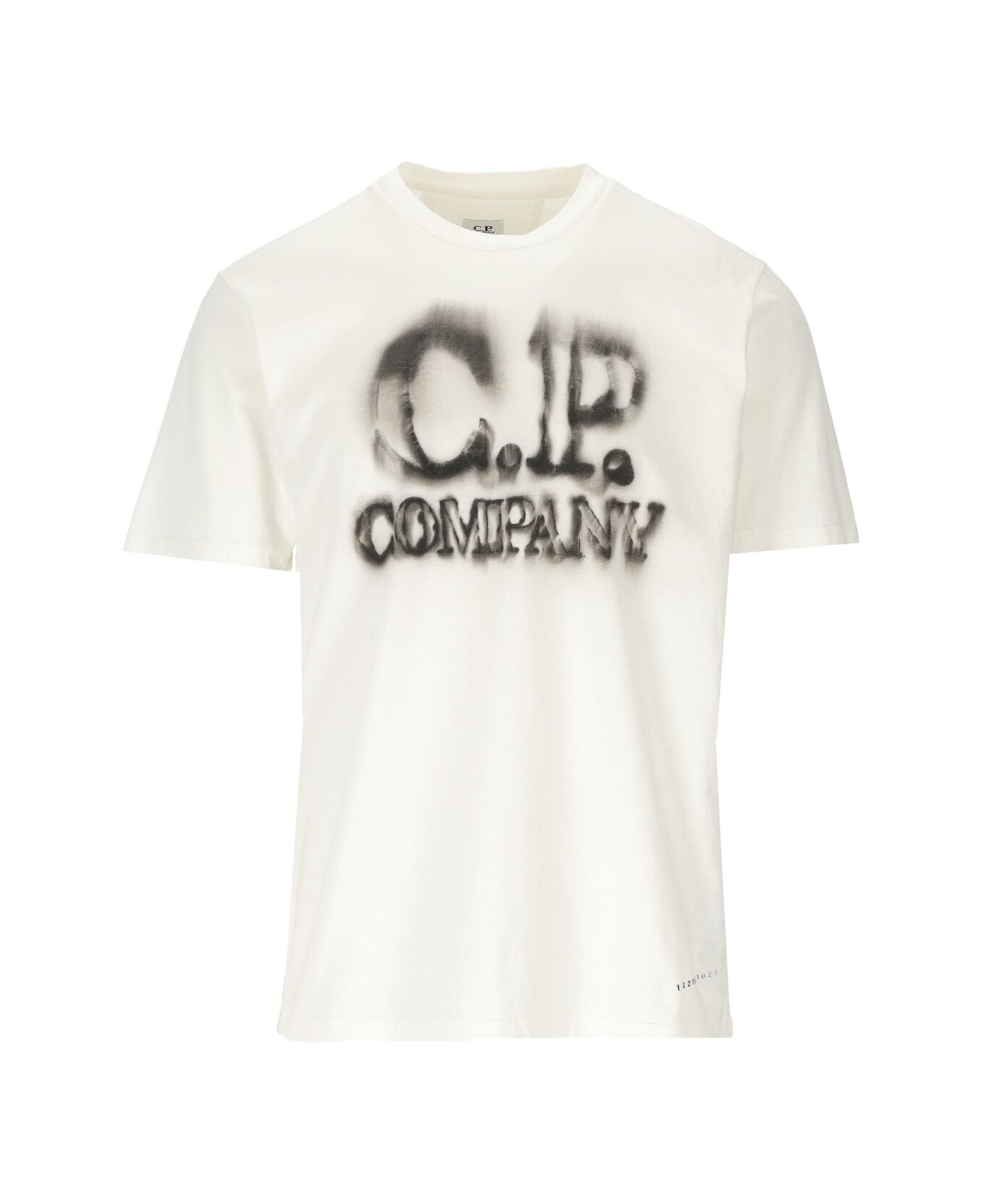 C.P. Company Jersey 24/1 Blurred Off-white T-shirt - Bianco