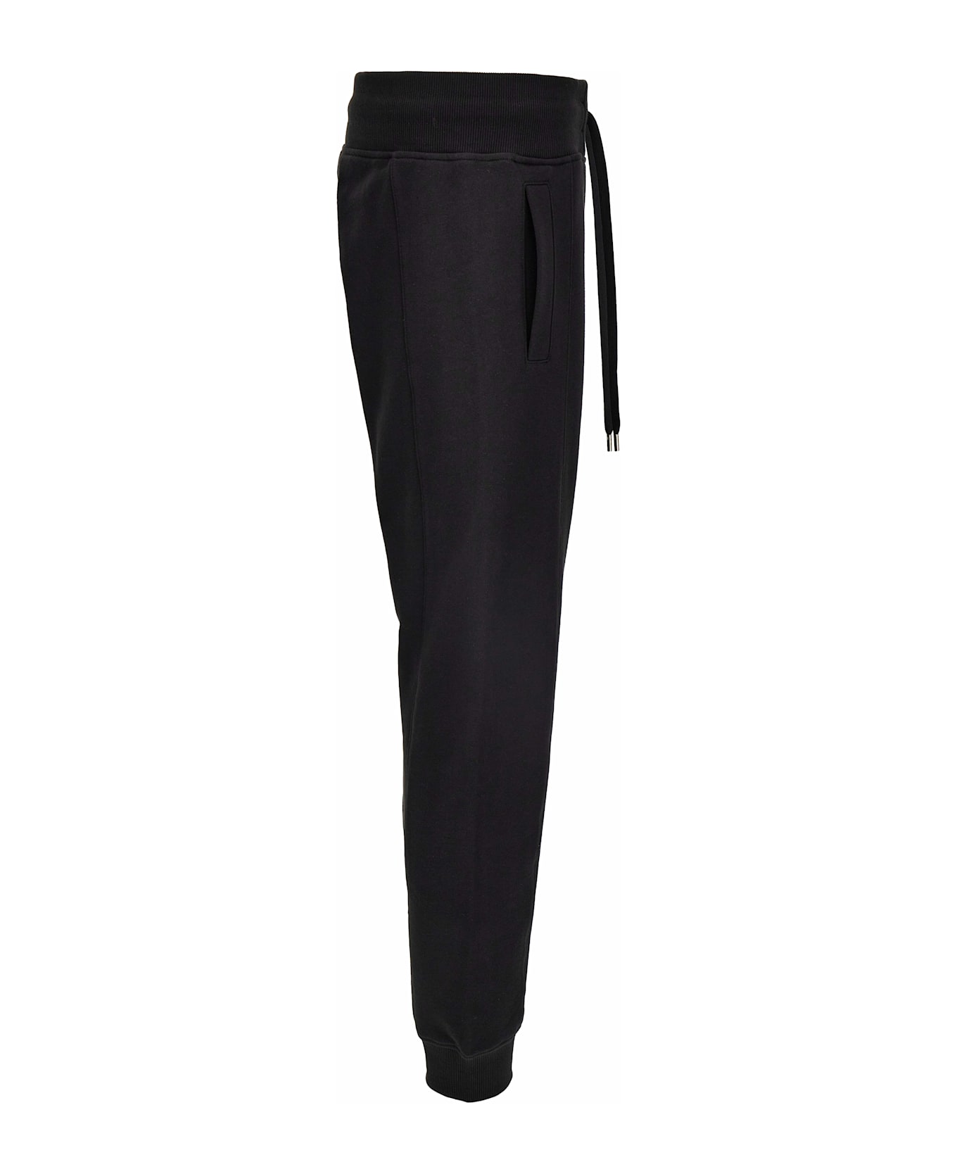 Versace Jeans Couture Black Sweatpants With Gold Logo Print - Black ボトムス