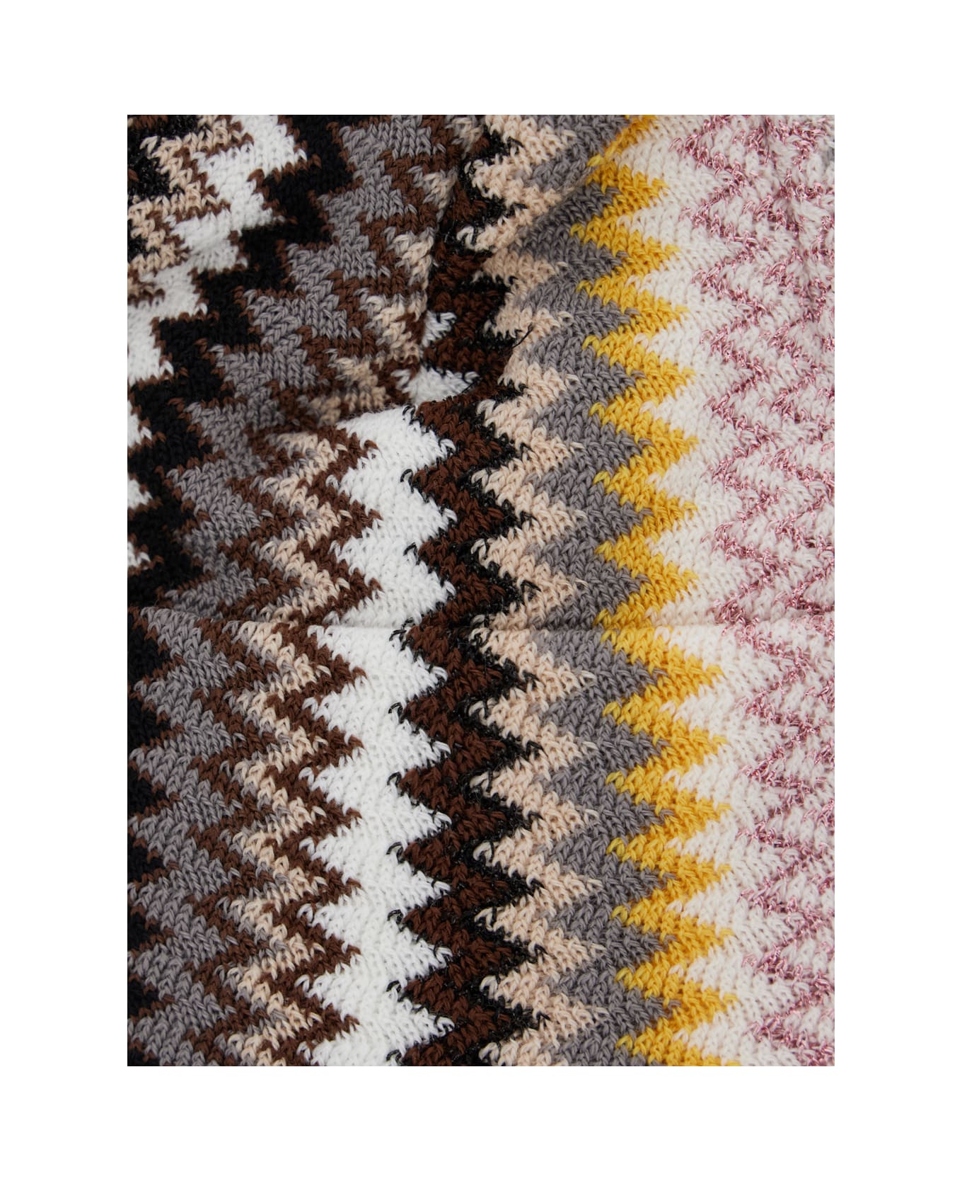 Missoni Multicolor Beanie With Zigzag Motif In Wool Blend Woman - Multicolor