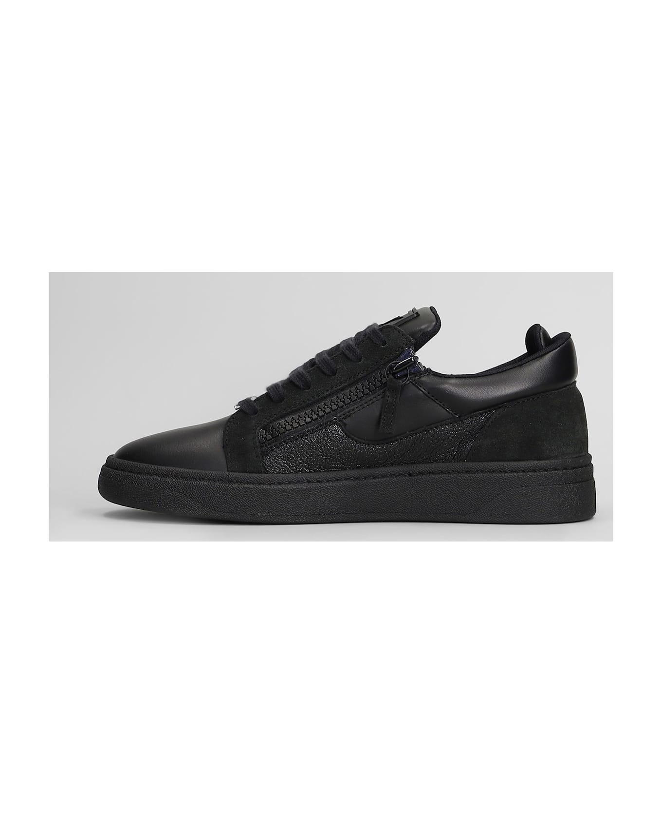 Giuseppe Zanotti Gz94 Sneakers In Black Suede And Leather - black