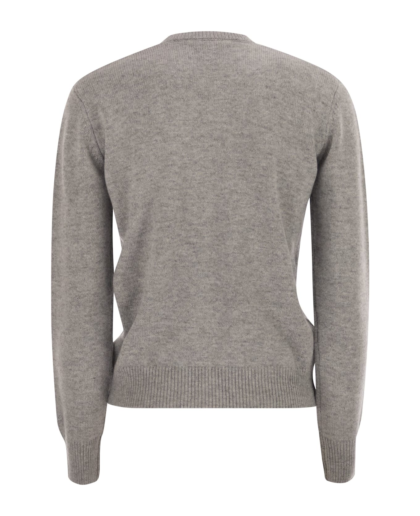 MC2 Saint Barth Wool And Alpaca Blend Jumper With Lucky In Love Embroidery - Grey