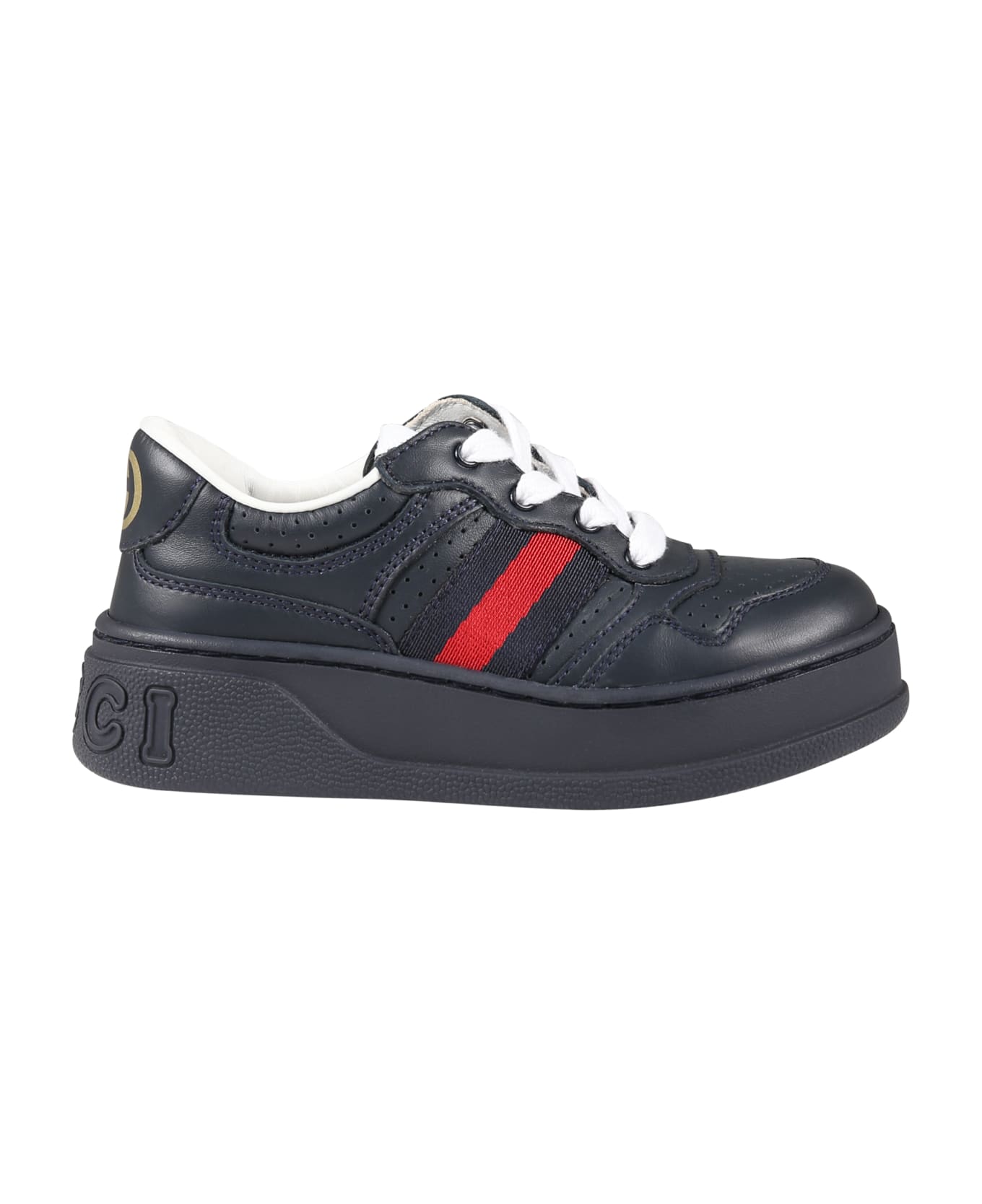 Gucci Blue Sneakers For Boy With Web - Blue シューズ