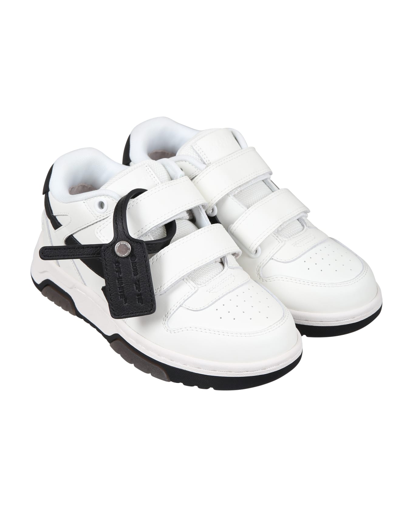 Off-White White Sneakers For Kids With Iconic Arrow - White
