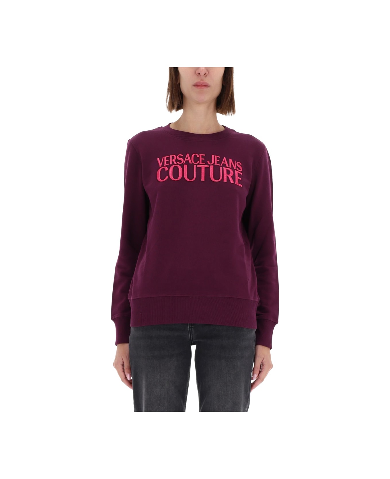 Versace Jeans Couture Sweatshirt With Logo - BORDEAUX
