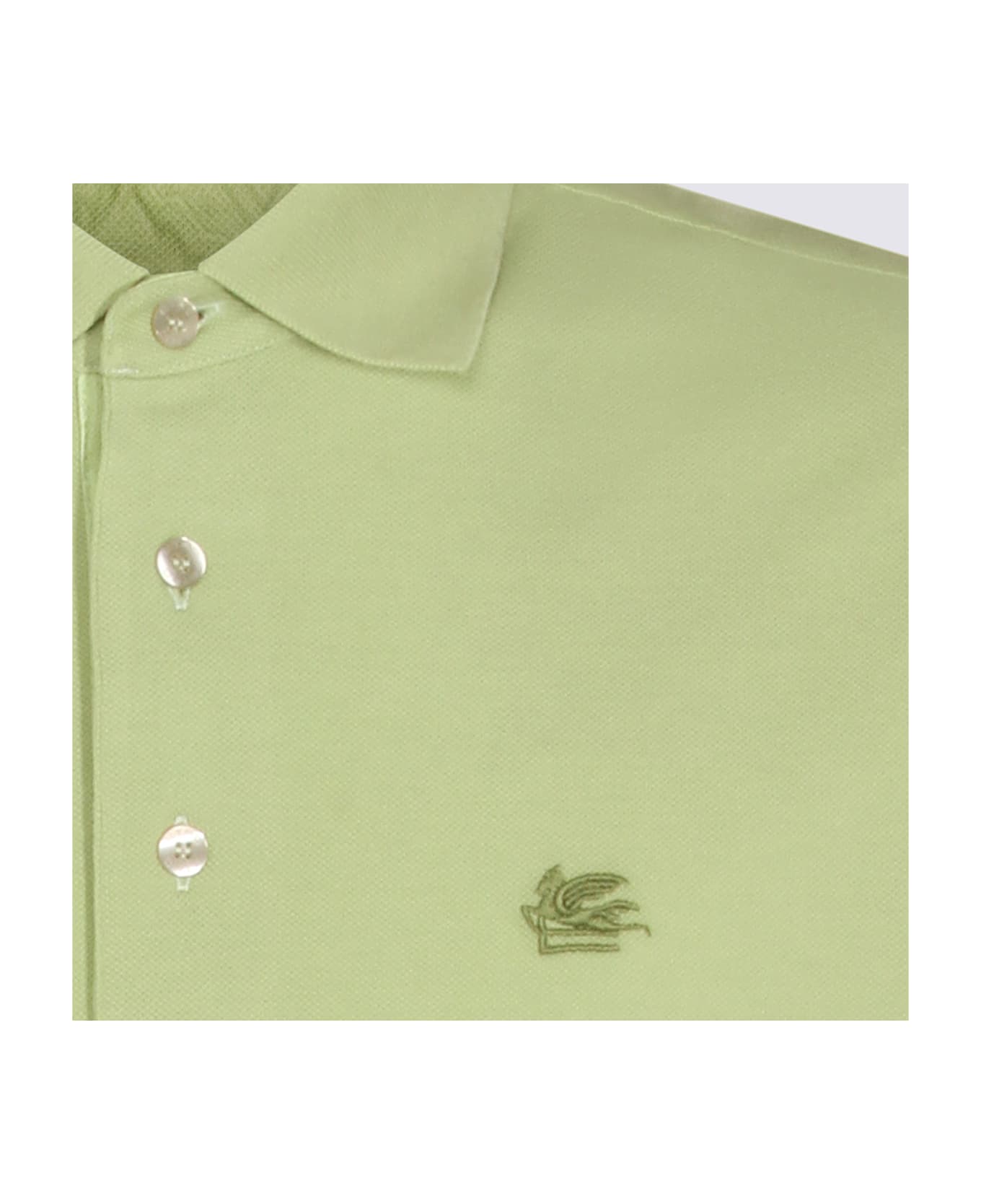 Etro Lime Cotton Polo Shirt - Lime