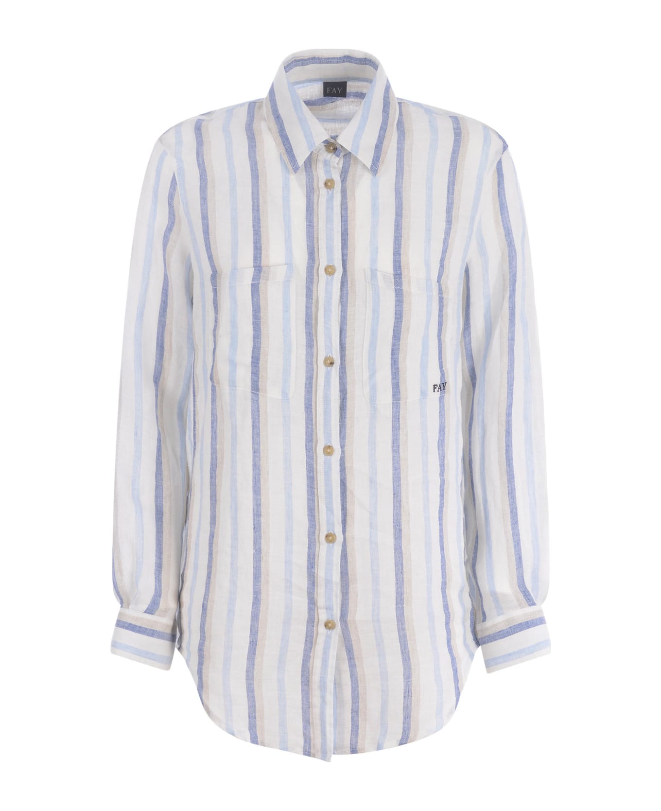 Fay Striped Shirt - Bianco シャツ