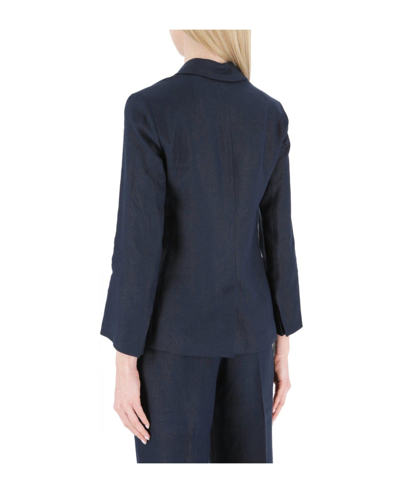 'S Max Mara Single-breasted Long-sleeved Jacket - Blue