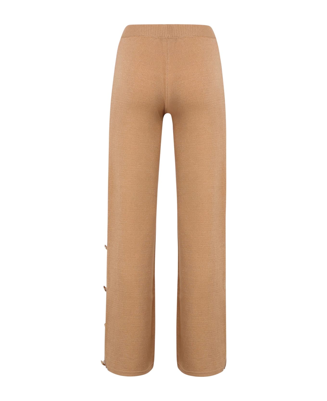 Mariuccia Milano Kids Knitted Trousers With Decorative Gold Buttons - Brown