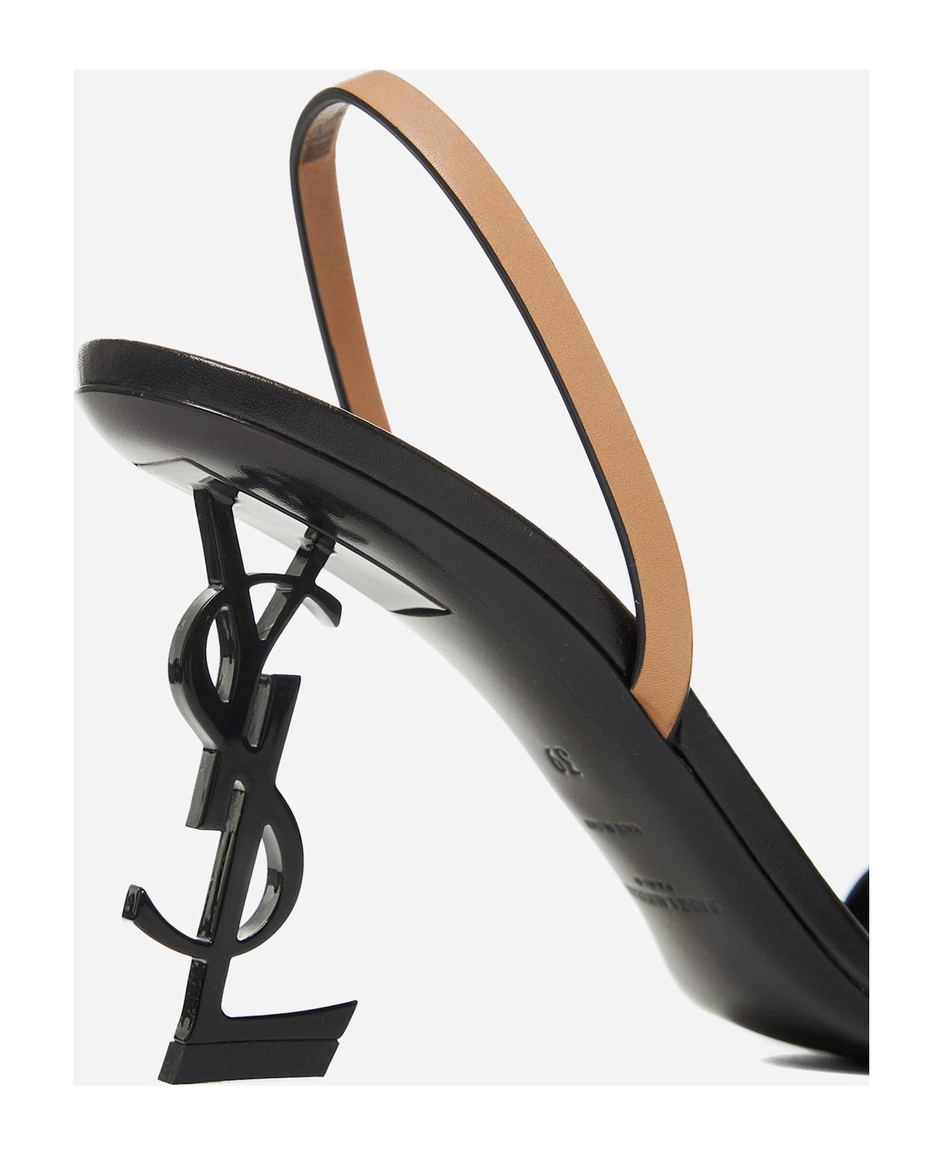 Saint Laurent Opyum Leather Sandals - NEROGOLDBROWNNERO