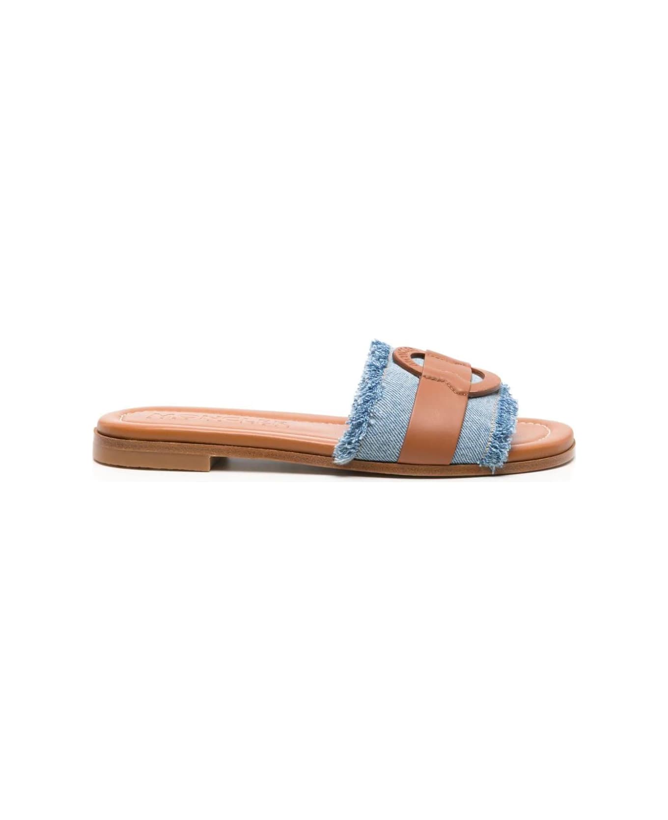 Moncler Bell Denim Slides - DENIM