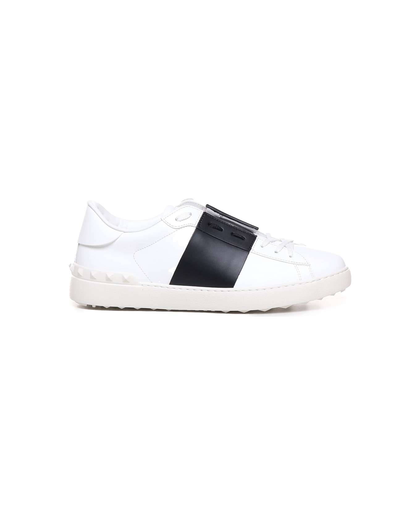 Valentino Garavani Smooth Leather Open Sneakers - WHITE, black