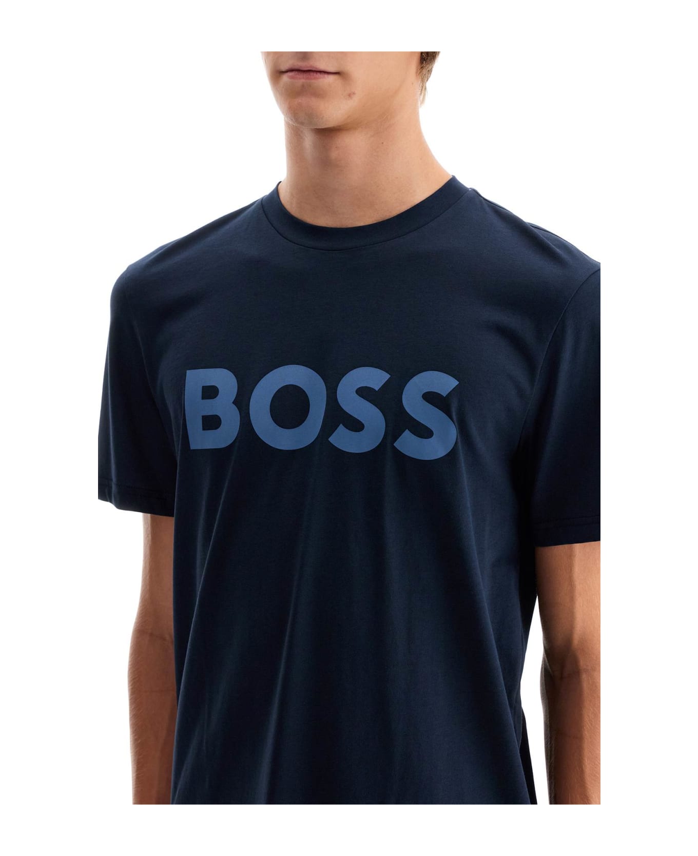 Hugo Boss Logo Print T-shirt - BLUE