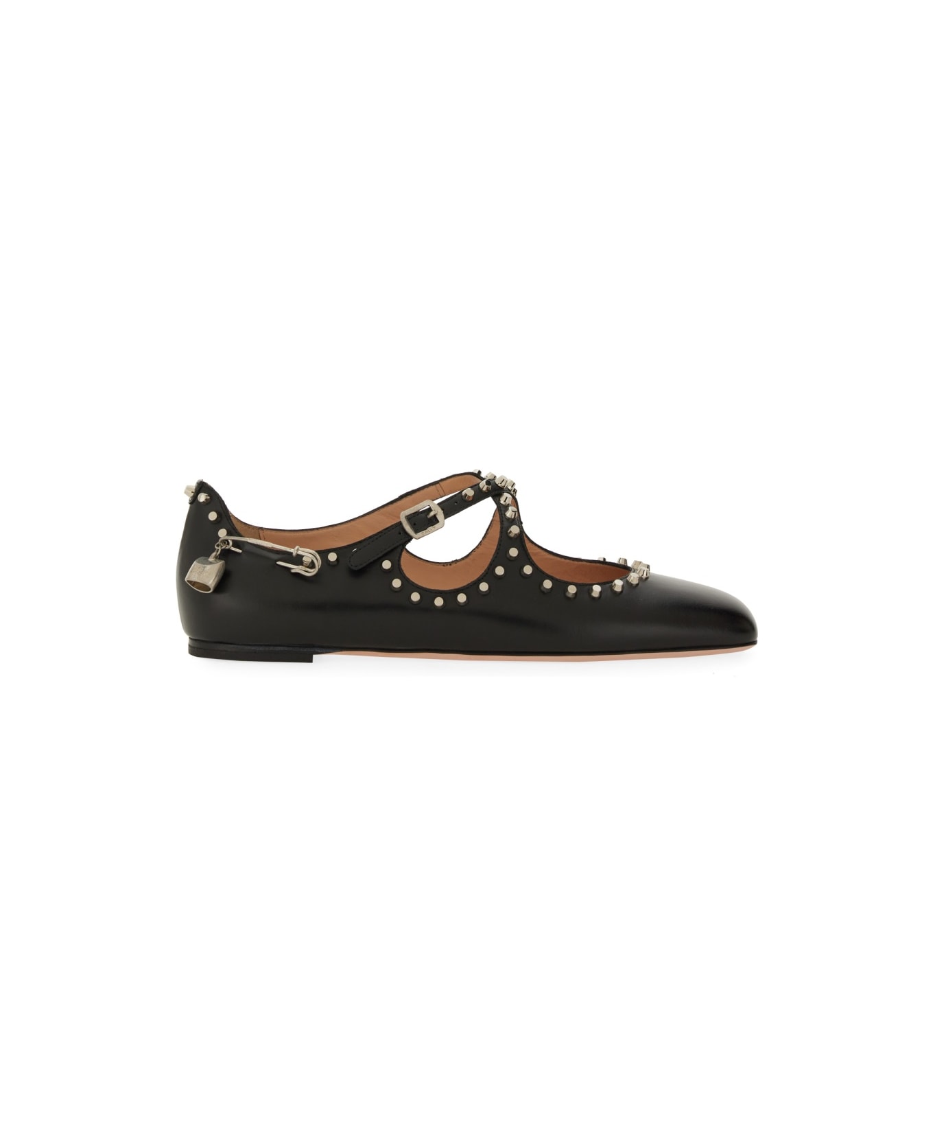 Bally 
ballyrina
 Black Leather Ballet Flats With Studs - BLACK