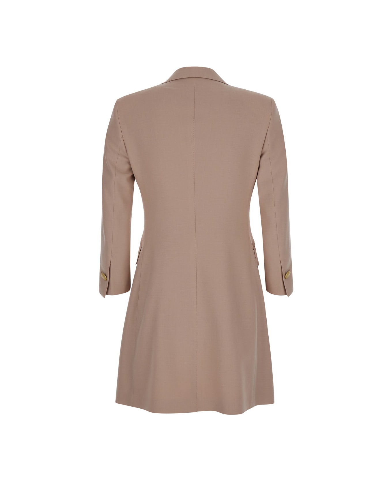 Tagliatore Beige Blazer Dress With Buttons In Wool Blend Stretch Woman - Beige レインコート