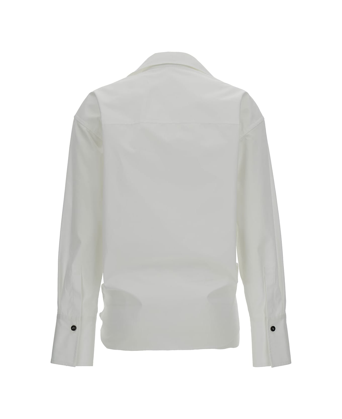Ferragamo White Shirt With Knot Detail In Cotton Woman - White シャツ