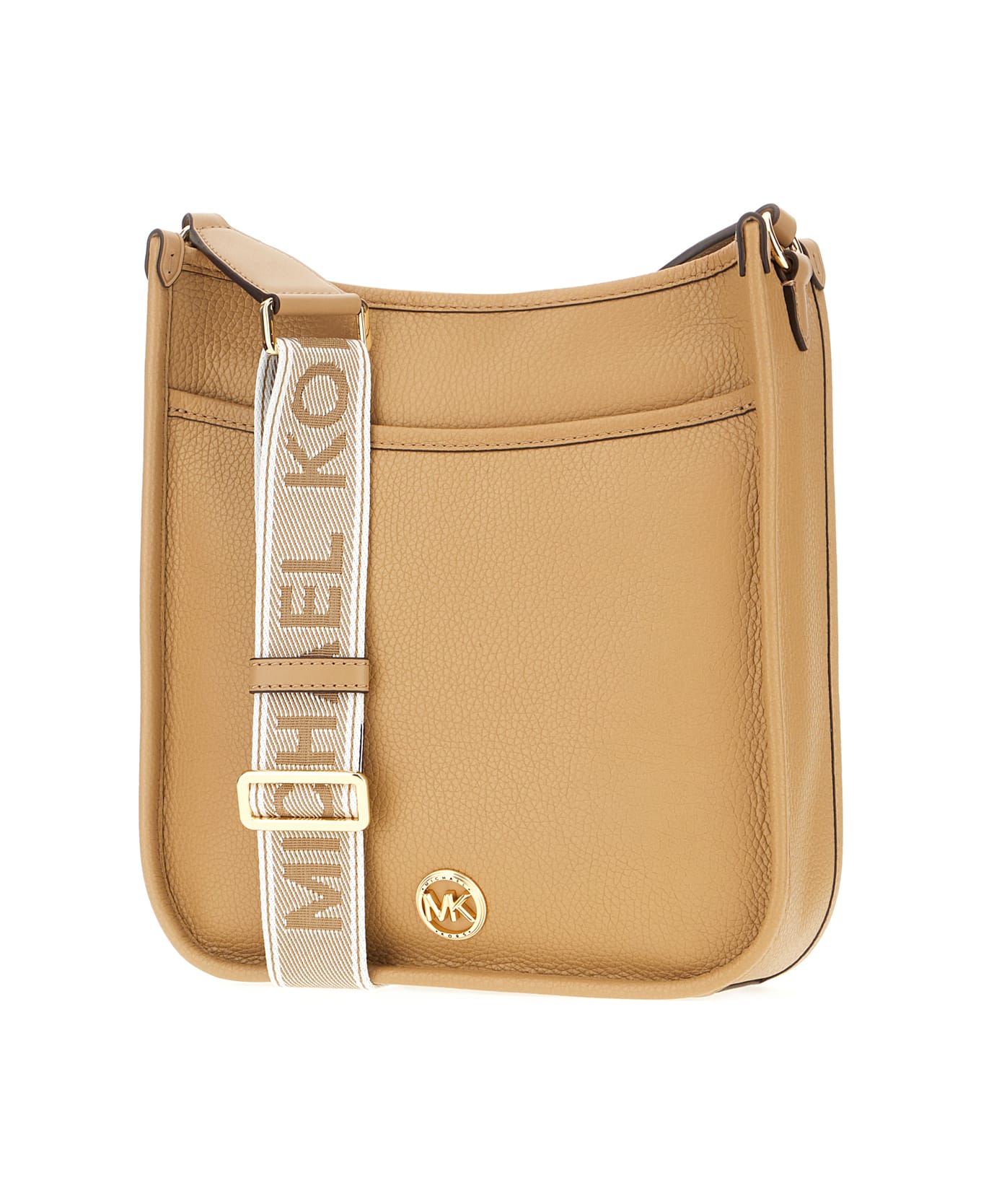 Michael Kors Cappuccino Leather Raven Crossbody Bag - CAMEL