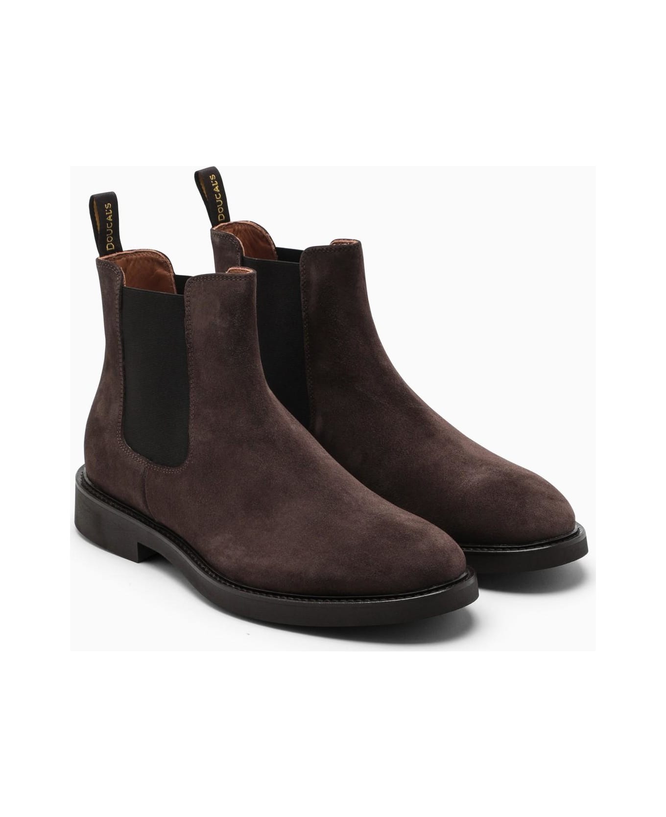 Doucal's Deep Brown Suede Chelsea Boots - Marrone