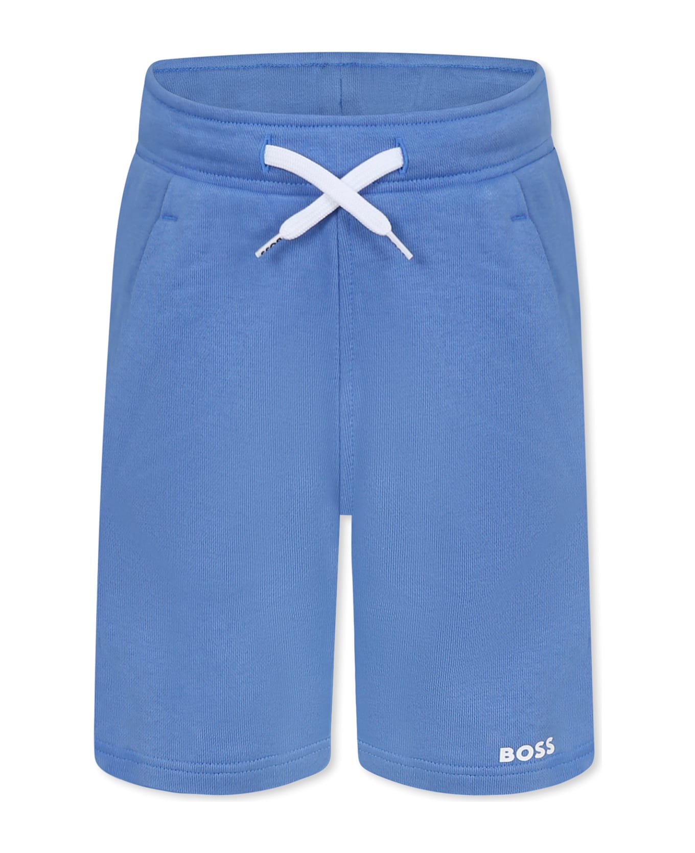 Hugo Boss Light Blue Shorts For Boy With Logo - Light Blue
