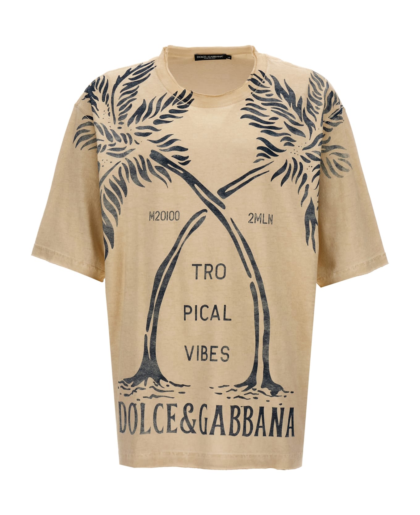 Dolce & Gabbana Printed T-shirt - Beige シャツ