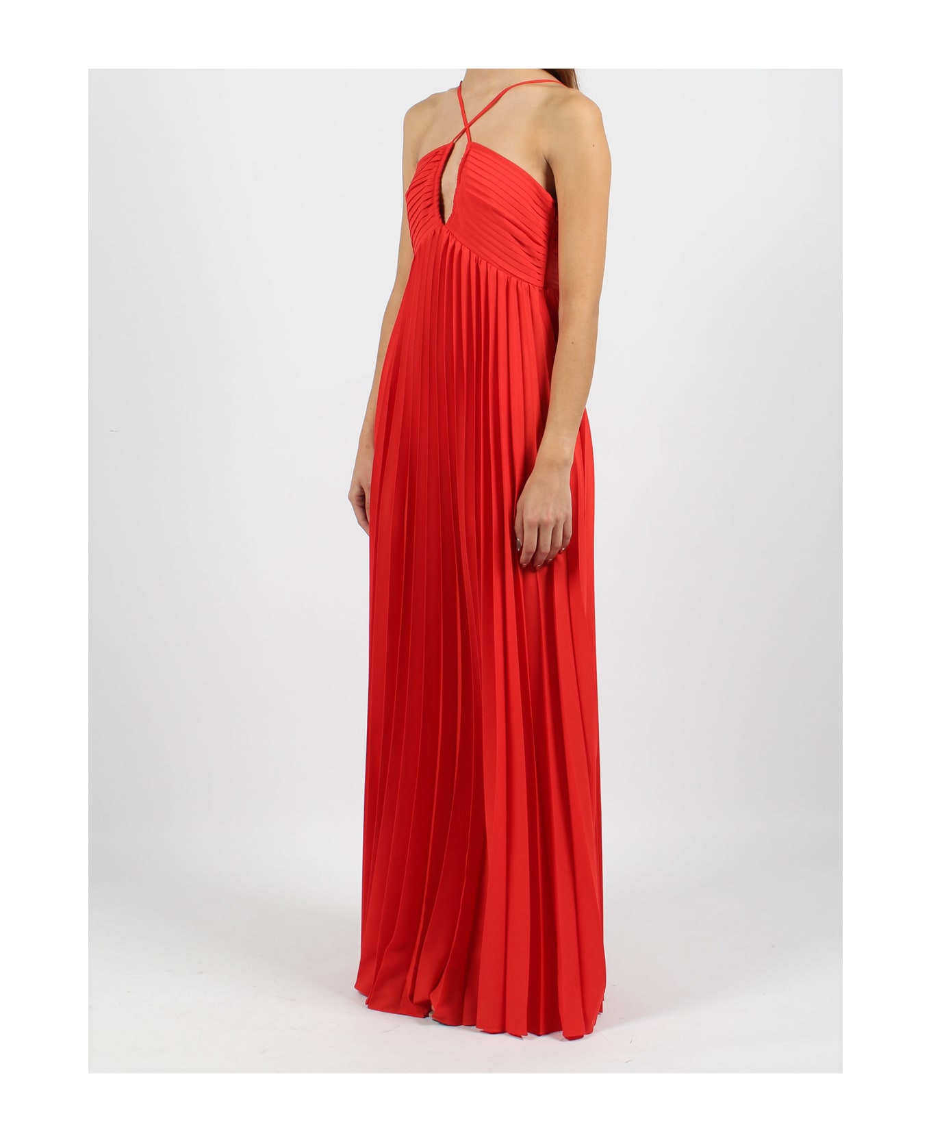 Parosh Palmer Pleated Dress - Red