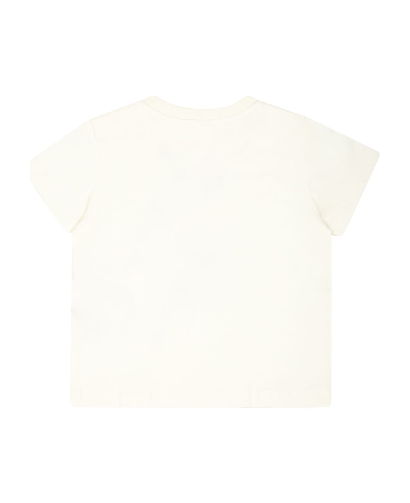 Moschino Ivory T-shirt For Baby Boy With Teddy Bear And Cactus - Ivory