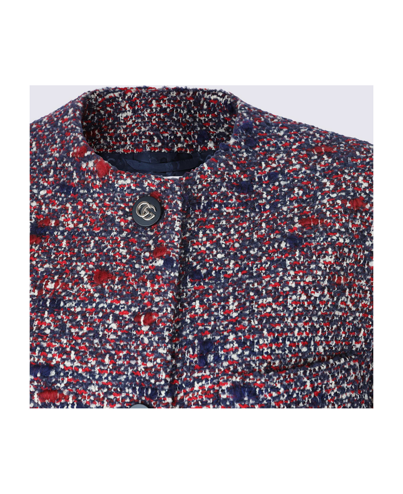 Gucci Blue And Red Wool Casual Jacket - Blue