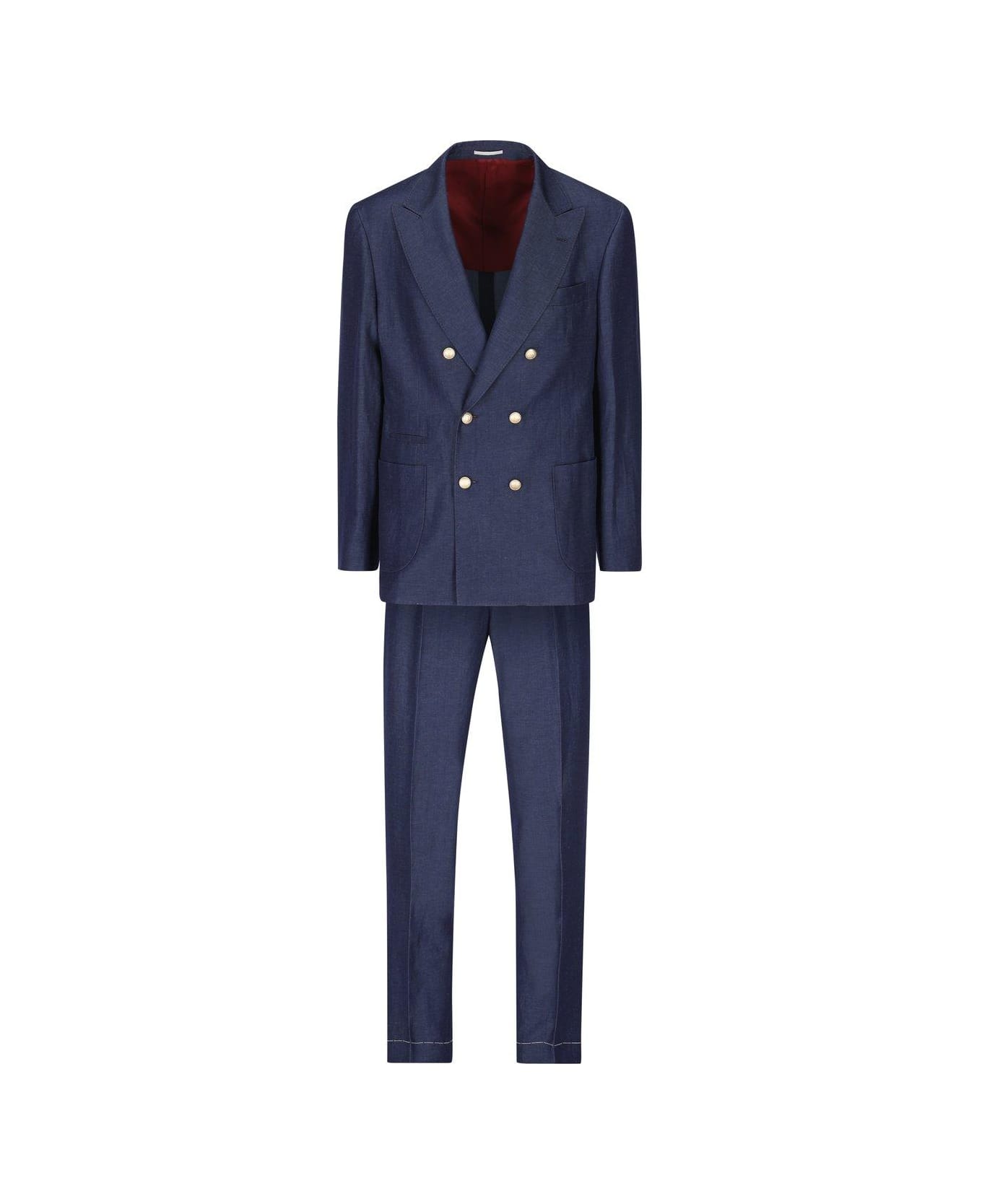 Brunello Cucinelli Double-breasted Suit - BLU スーツ