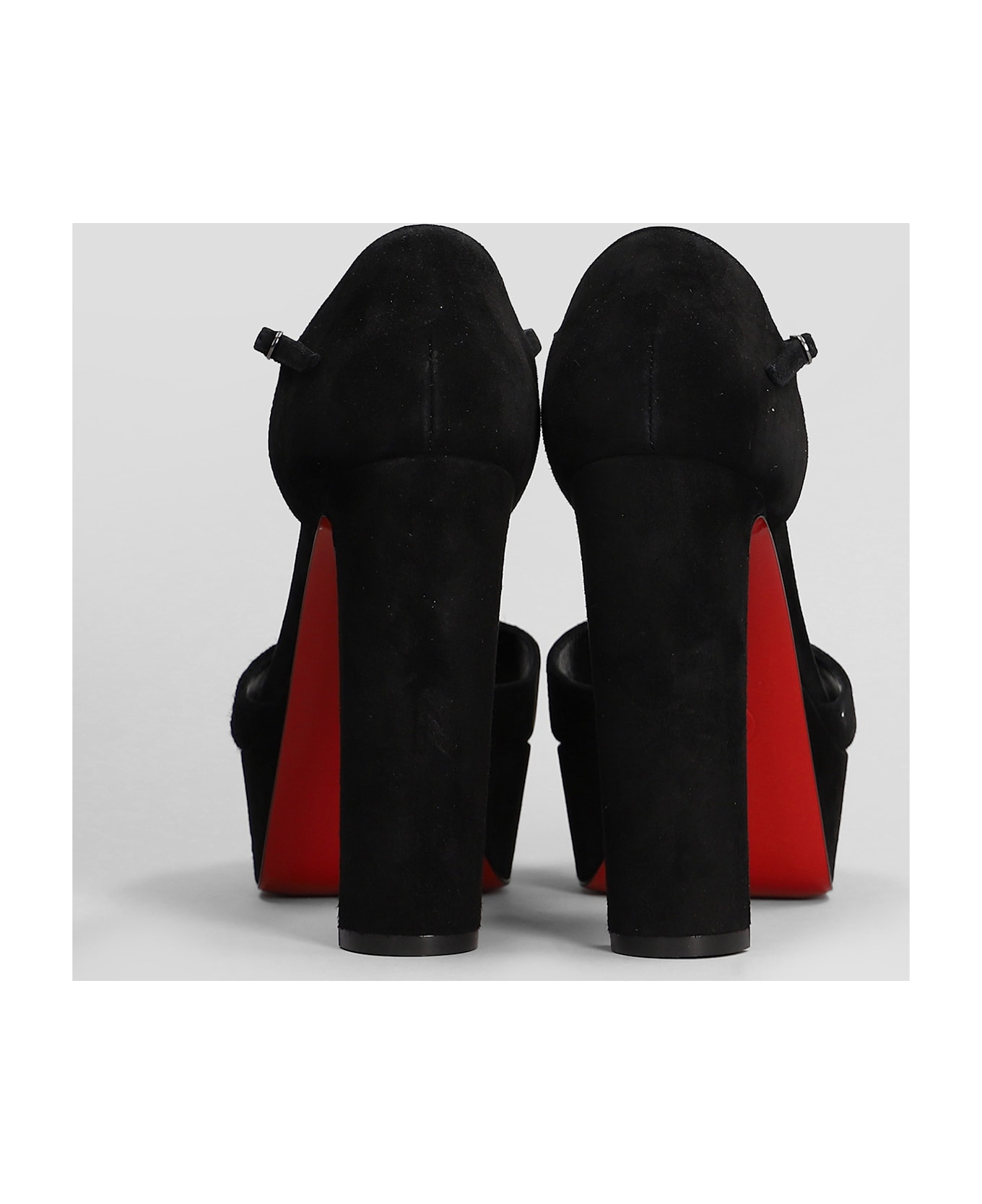 Christian Louboutin Sandaloo 130 Sandals In Black Suede - black