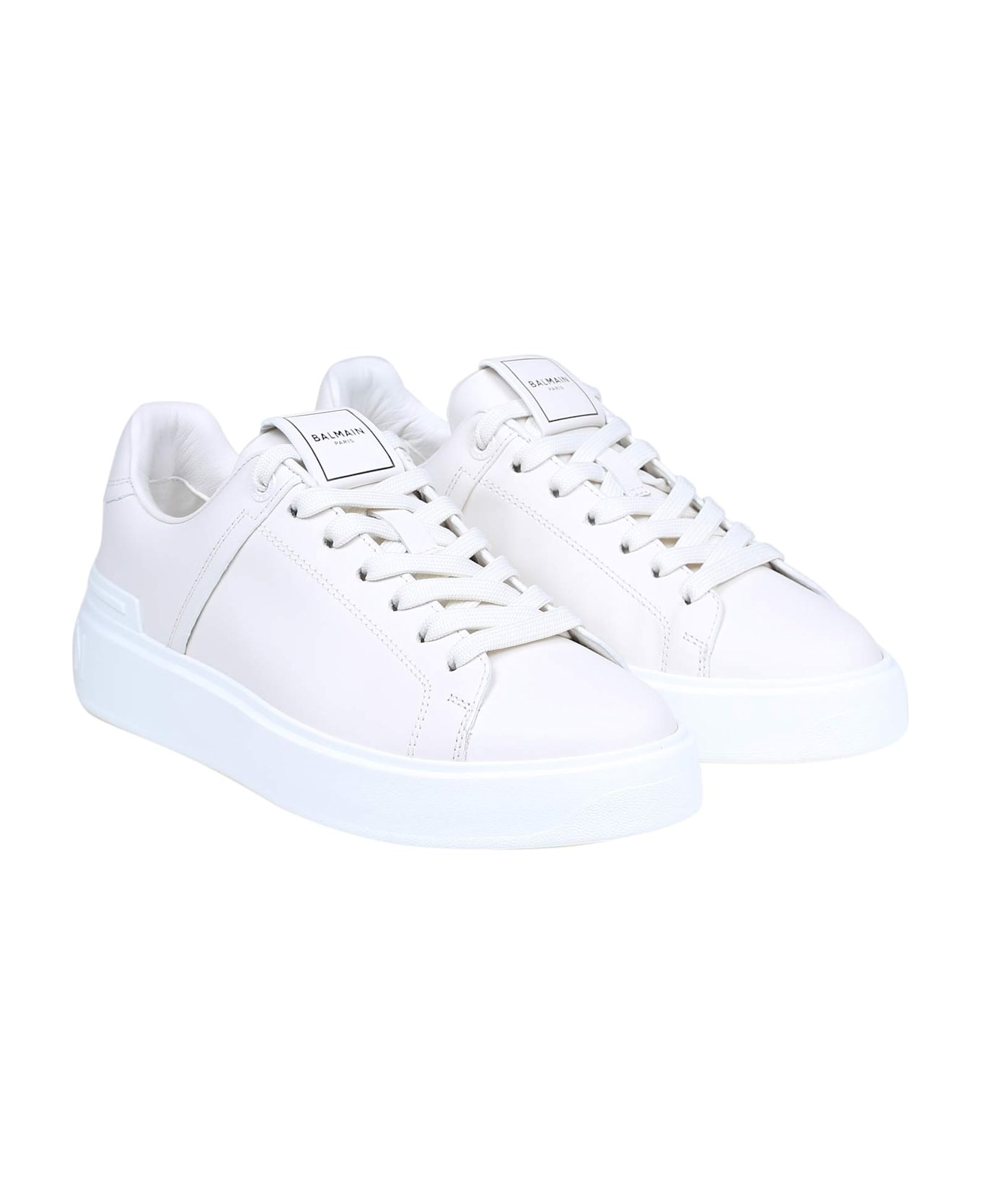 Balmain B Court White Leather Sneakers - WHITE