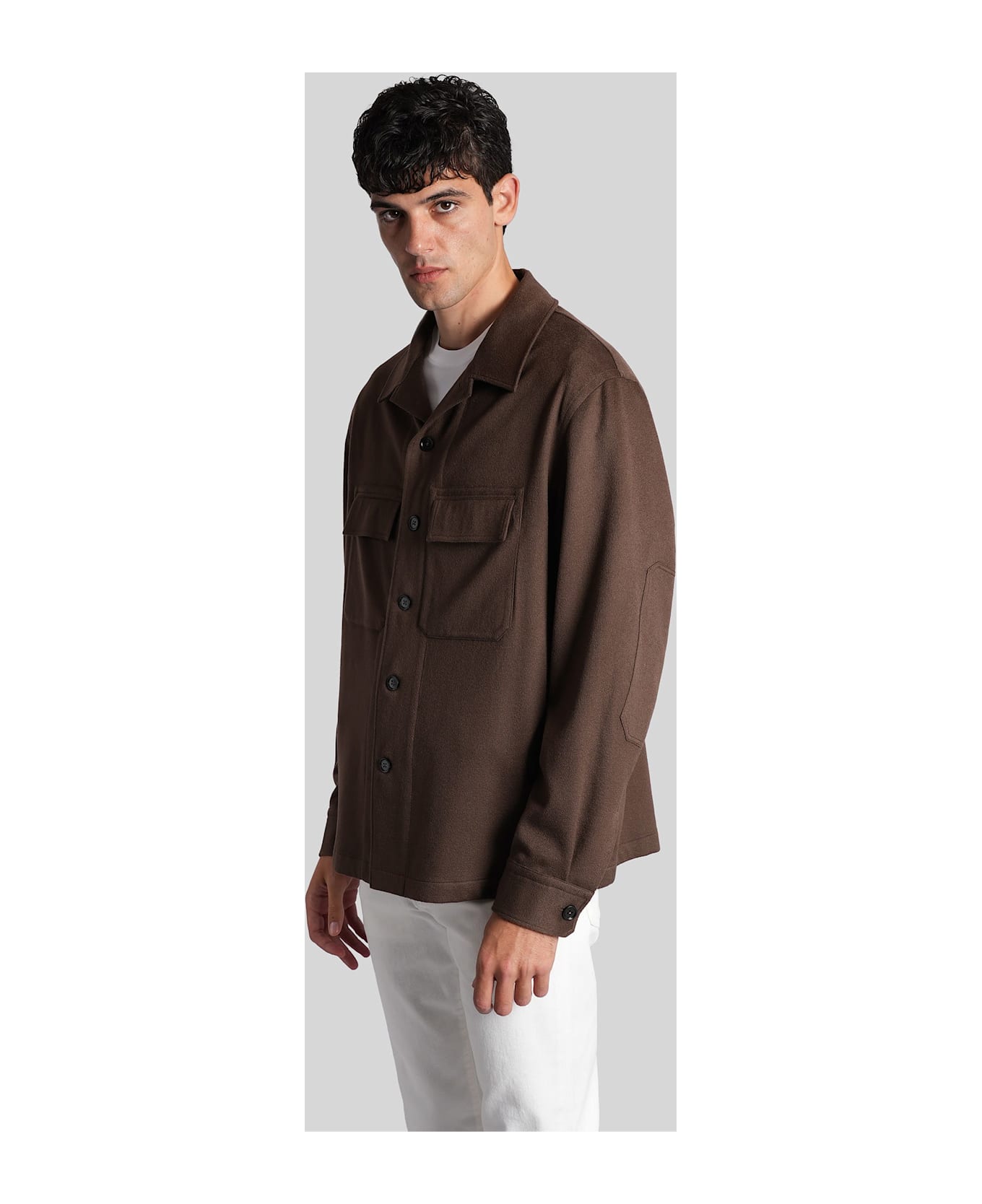 Zegna Casual Jacket In Brown Wool - brown