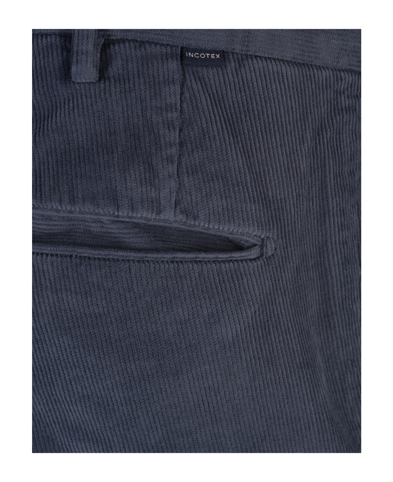 Incotex Blue Corduroy Slim Fit Trousers - Blue