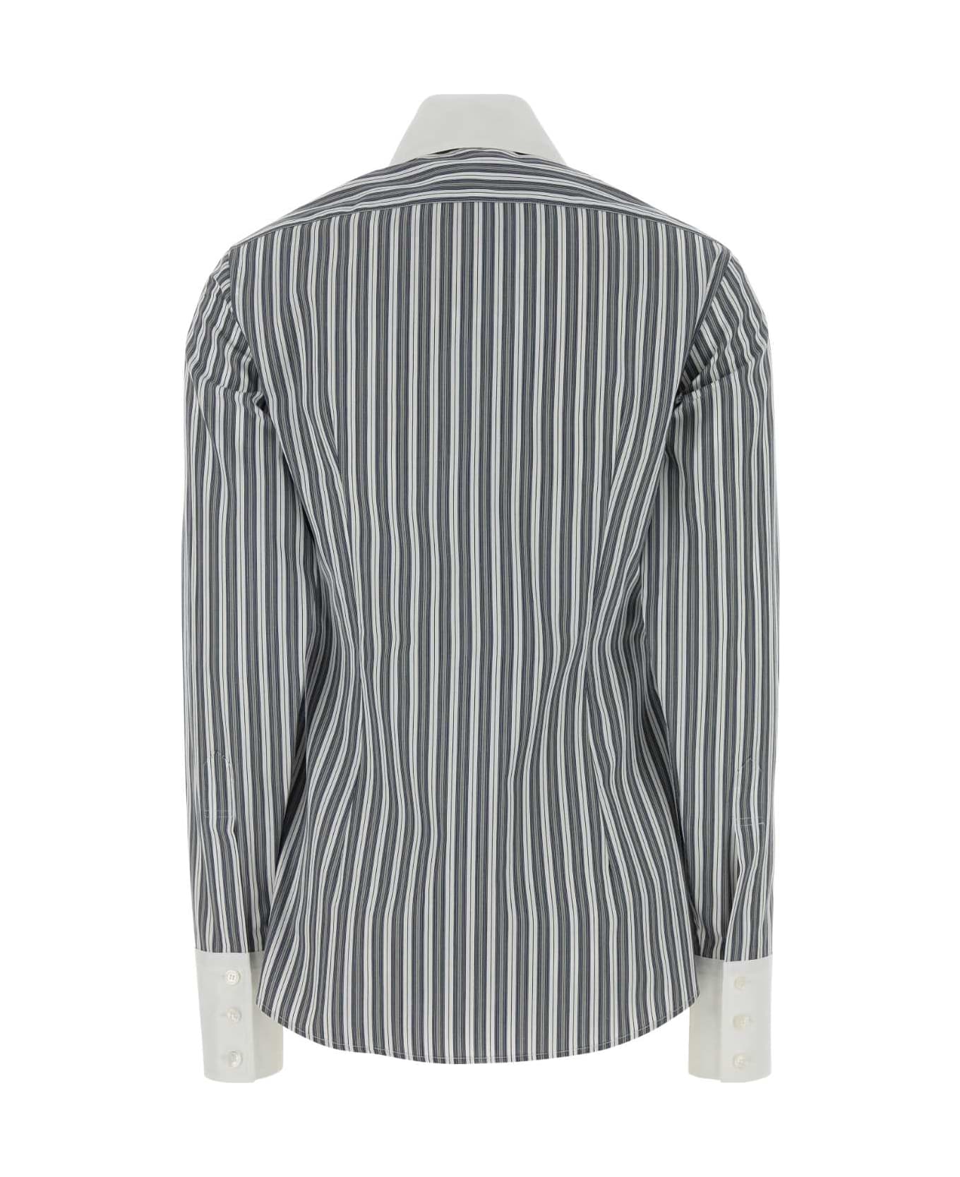 Stella McCartney Embroidered Poplin Shirt - GREYWHITE