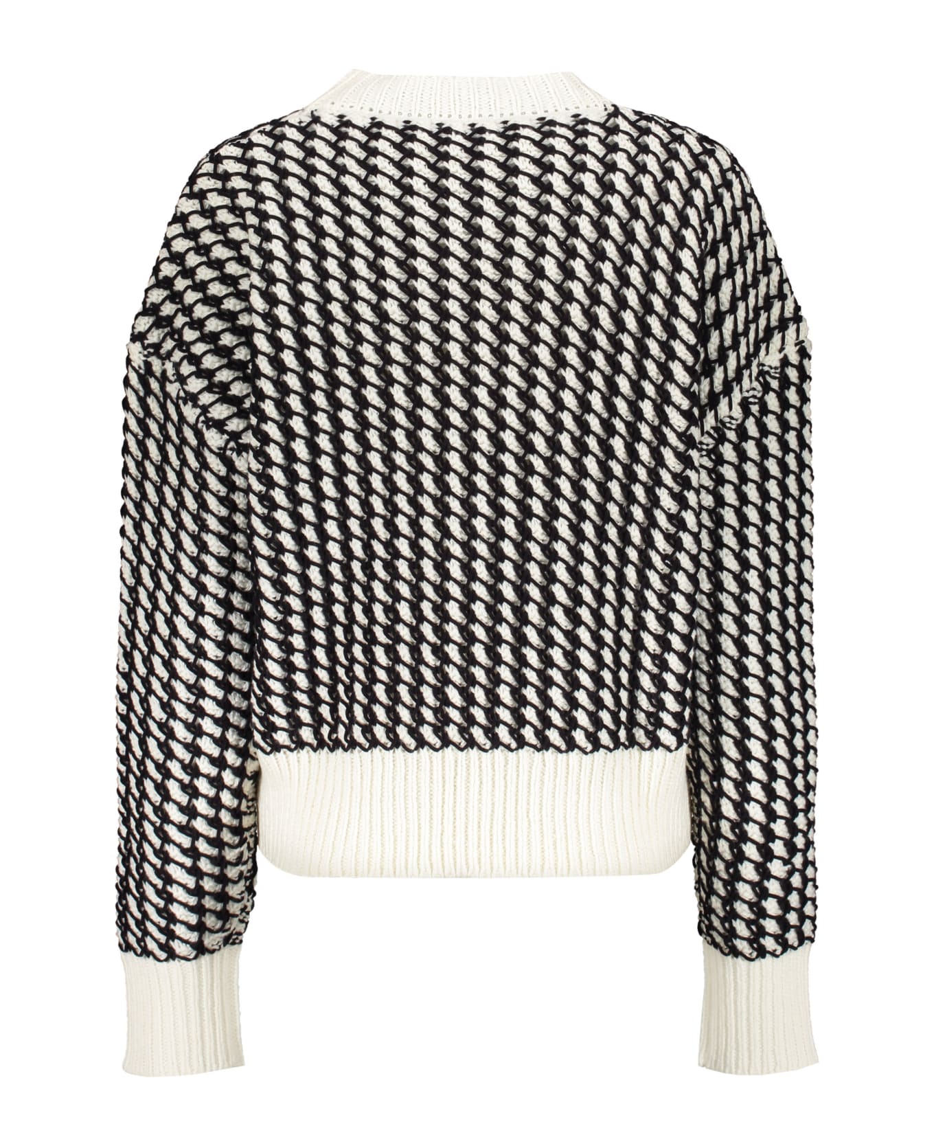 Bottega Veneta Long Sleeve Crew-neck Sweater - White ニットウェア