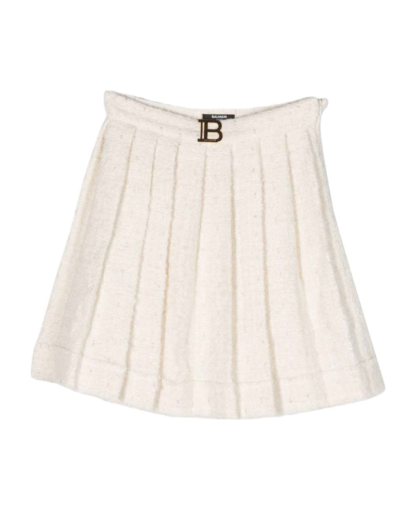 Balmain Ivory Skirt Girl - Bianco ボトムス