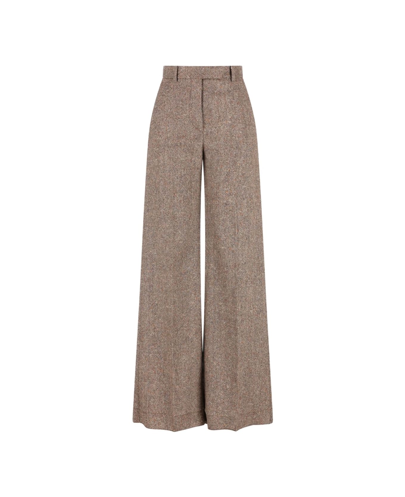 Valentino Wool Wide-leg Trousers - Marrone chiaro