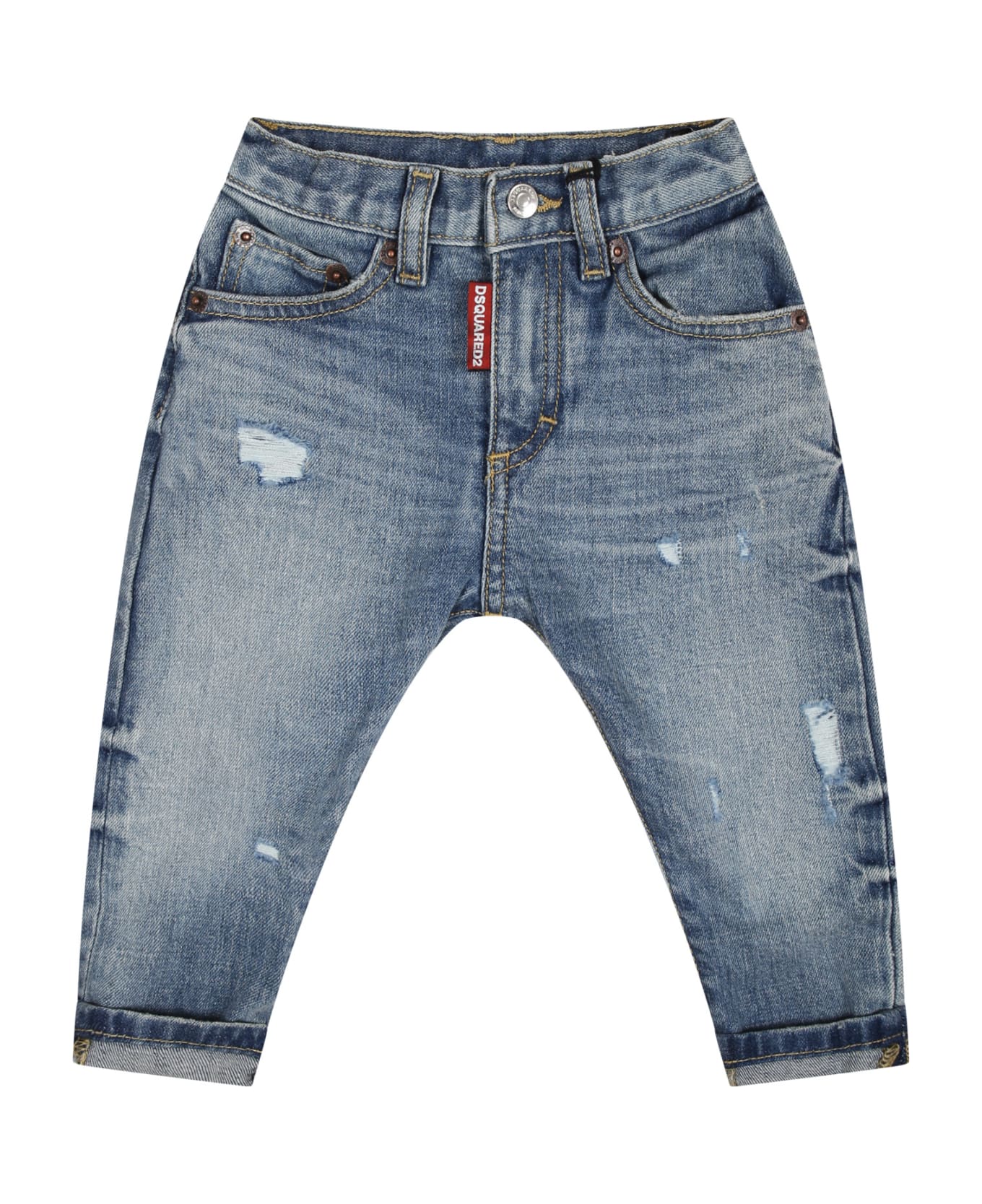 Dsquared2 Denim Jeans For Baby Boy With Logo - Denim