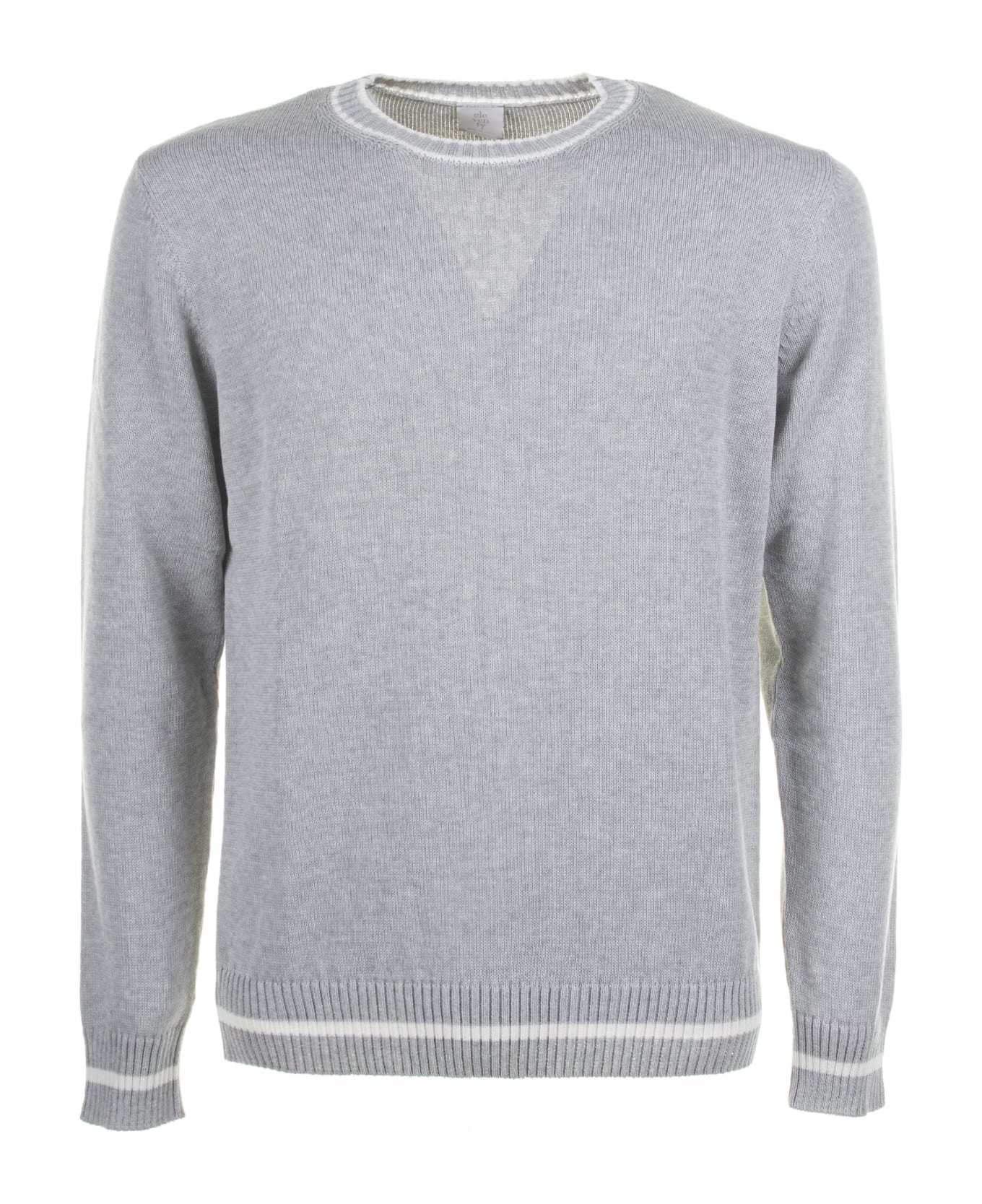 Eleventy Light Gray Crew Neck Sweater - GRIGIO CHIARO BIANCO ニットウェア