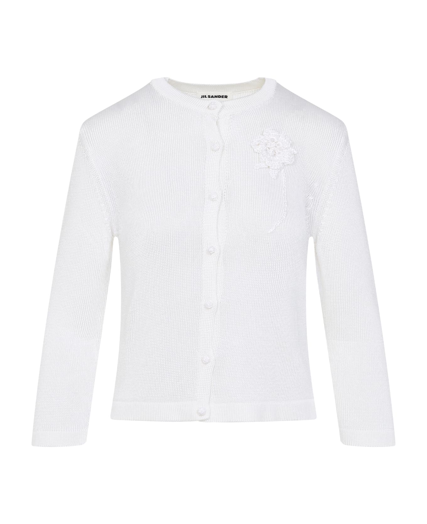 Jil Sander Cardigan With Crochet Flower - Piuma