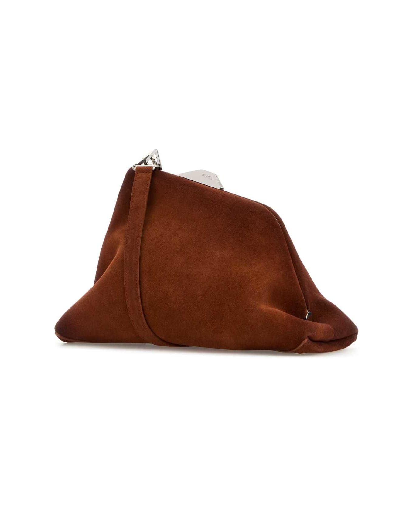 The Attico Caramel Suede Day Off Clutch - LIGHTBROWN