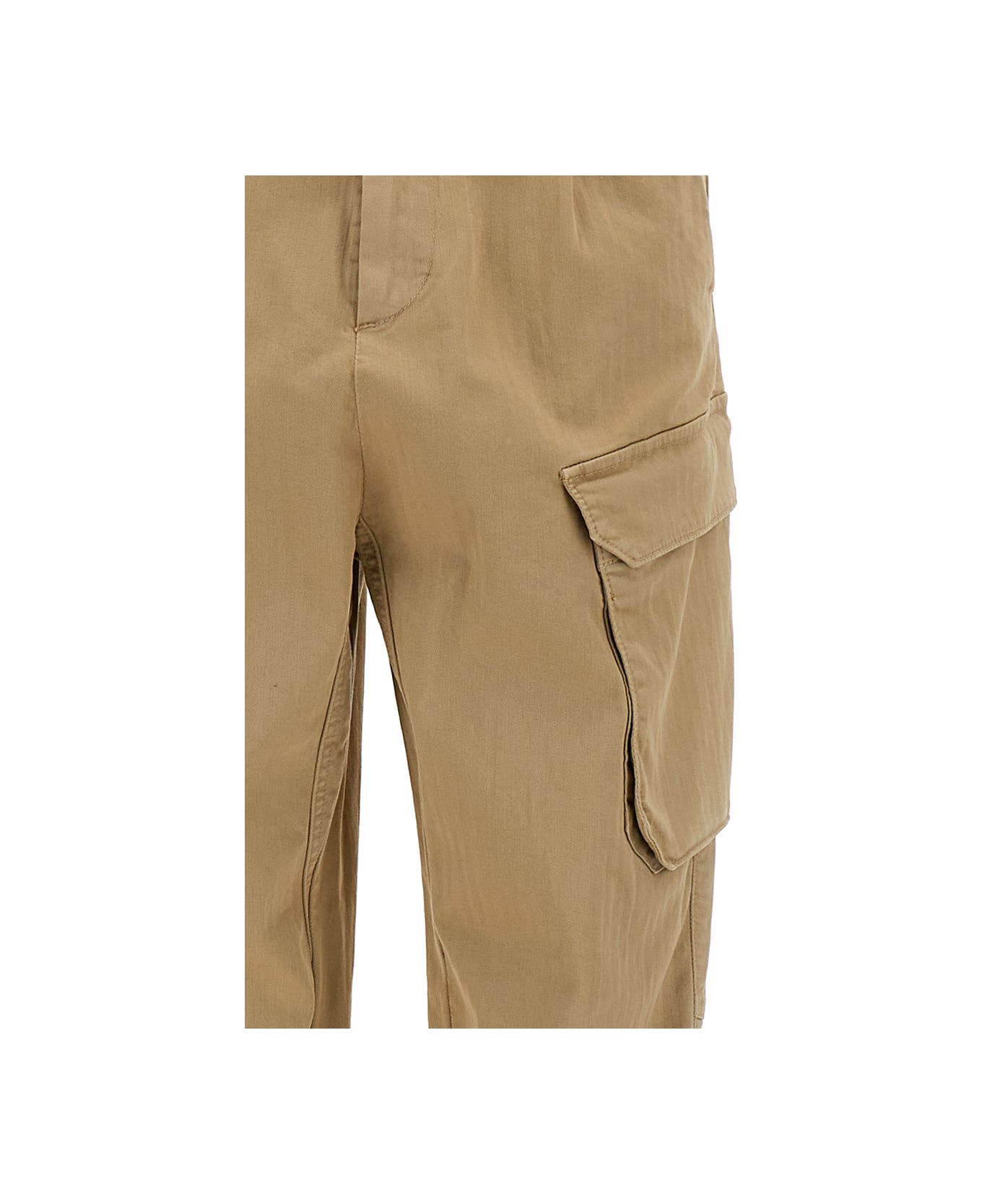 SEMICOUTURE Sand-colored Cargo Pants In Cotton Blend Woman - Beige
