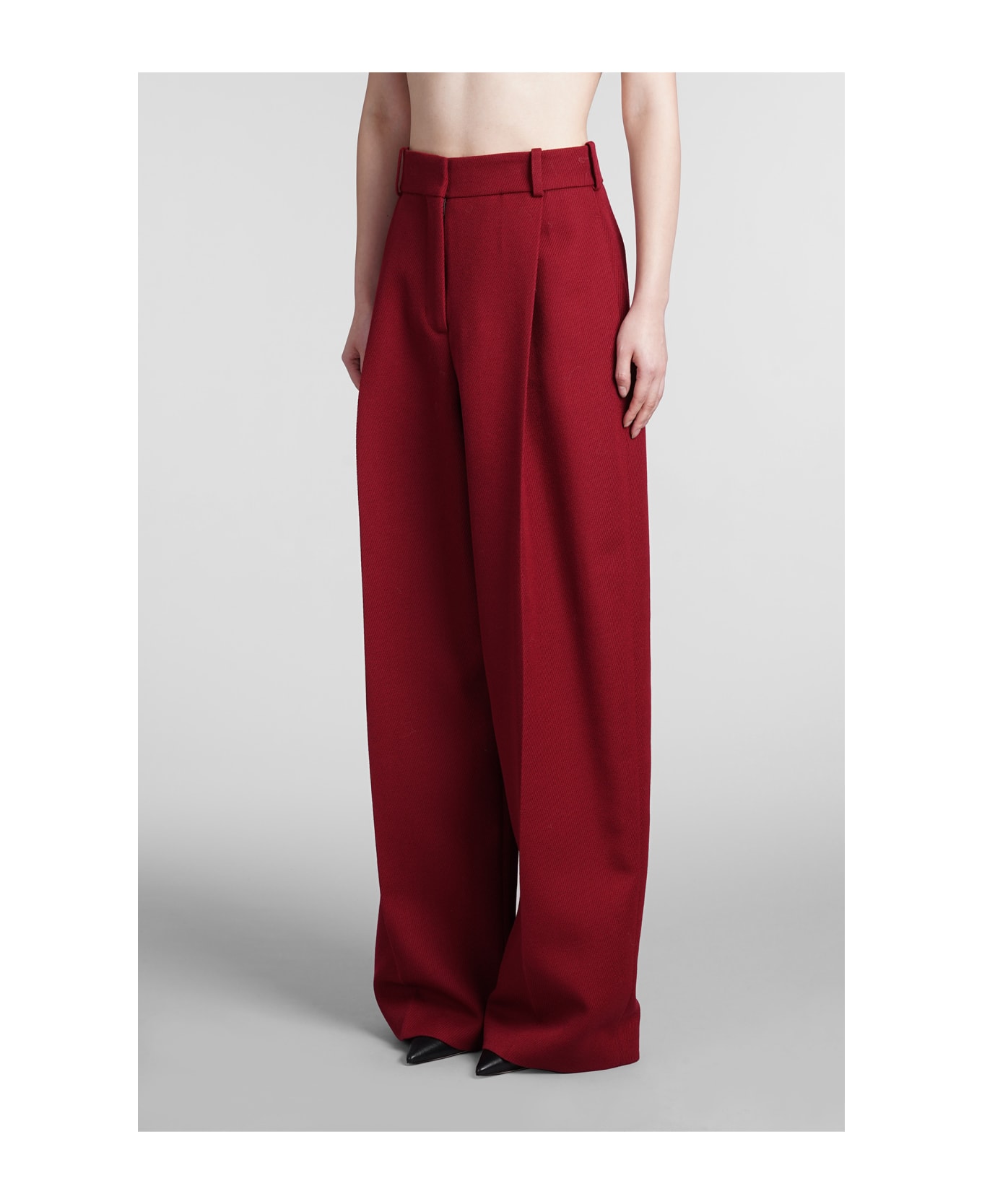 Tommy Hilfiger Pants In Bordeaux Wool - Red