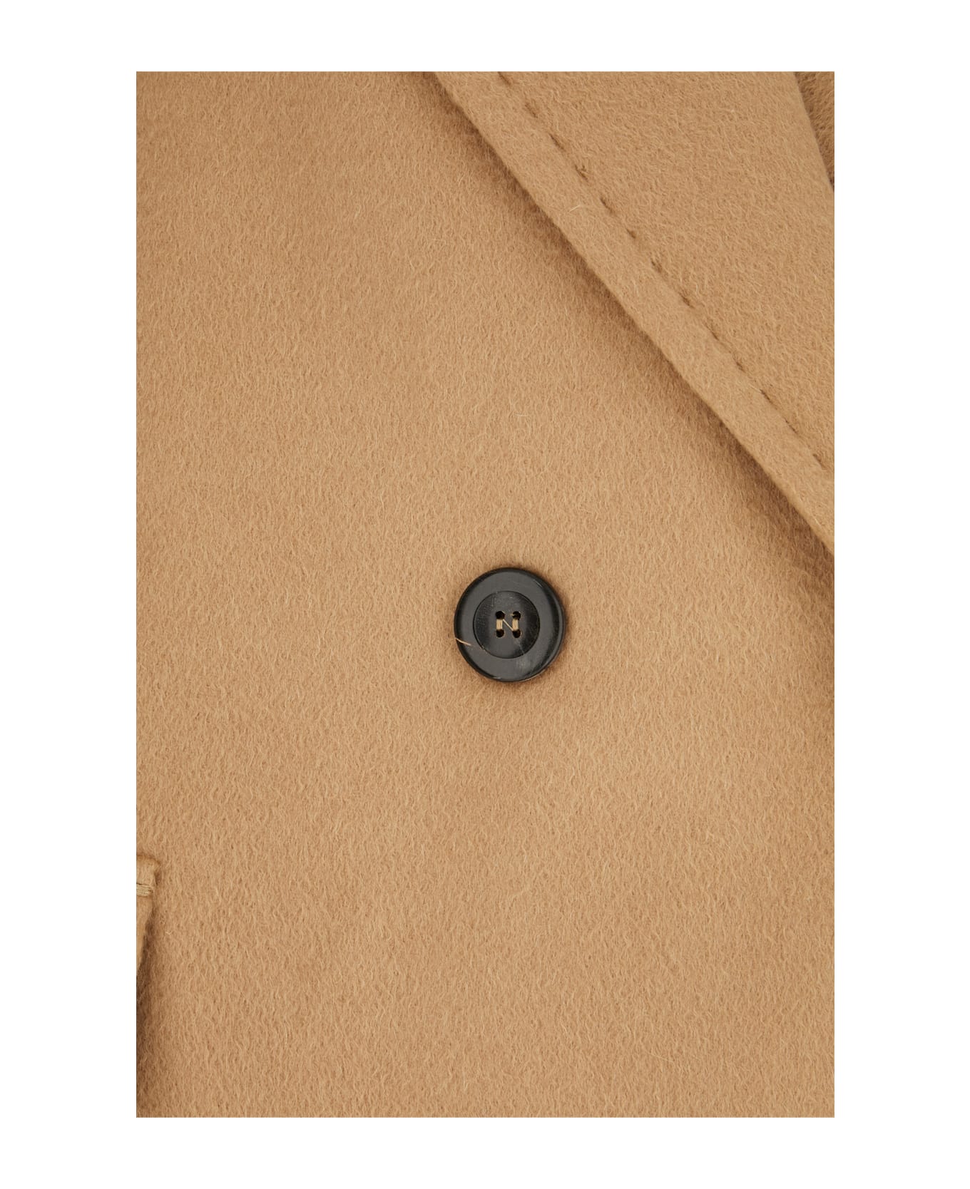 Max Mara Studio Beige Cashmere Blend Coat - Cammello