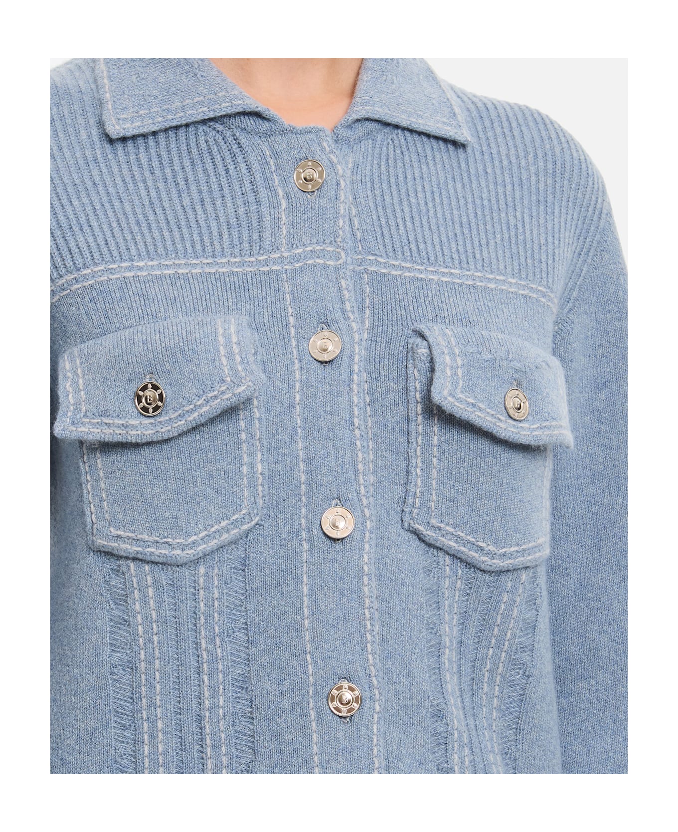 Barrie Fitted Jacket - Clear Blue