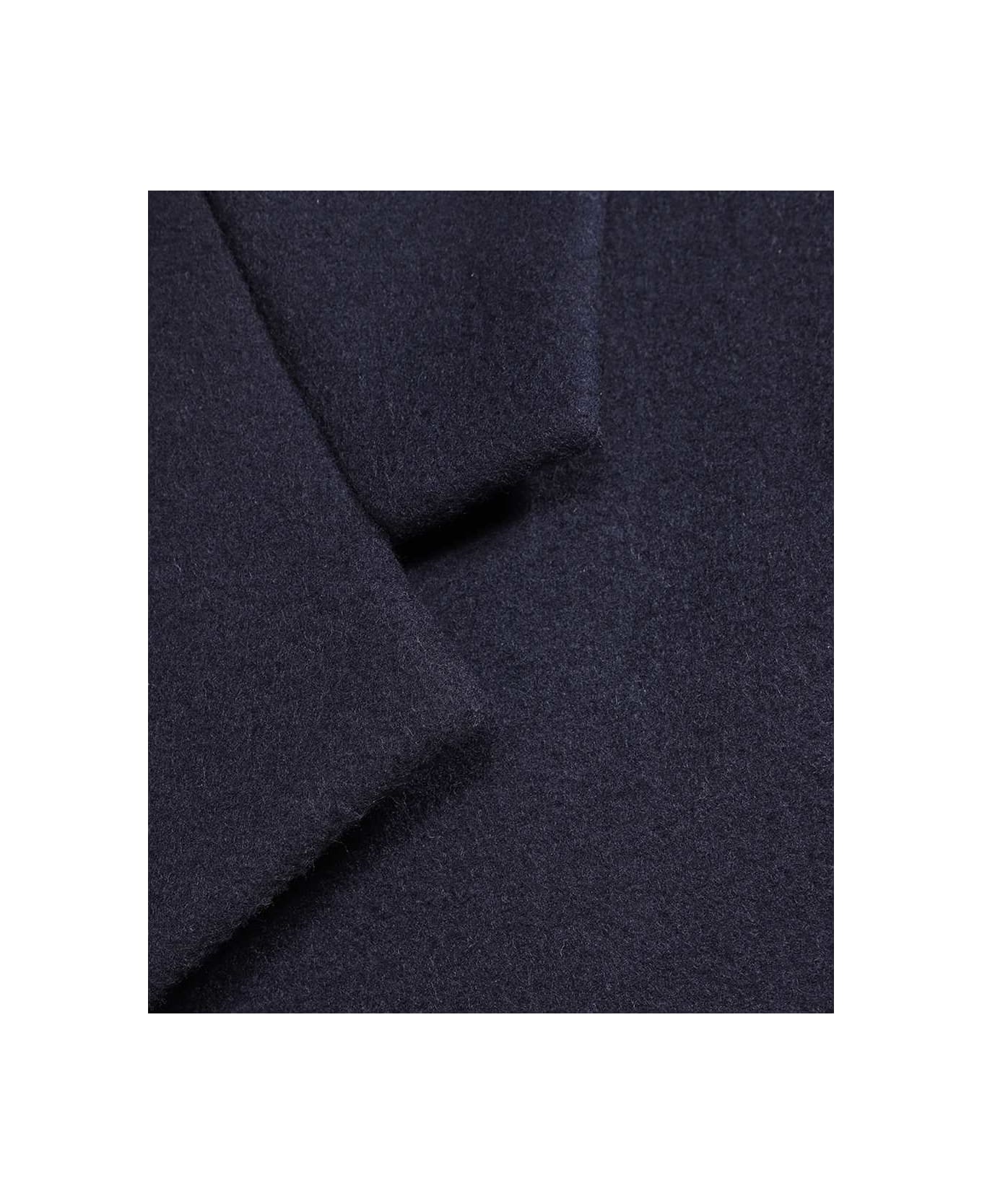 Ferragamo Wool Long Coat - blue