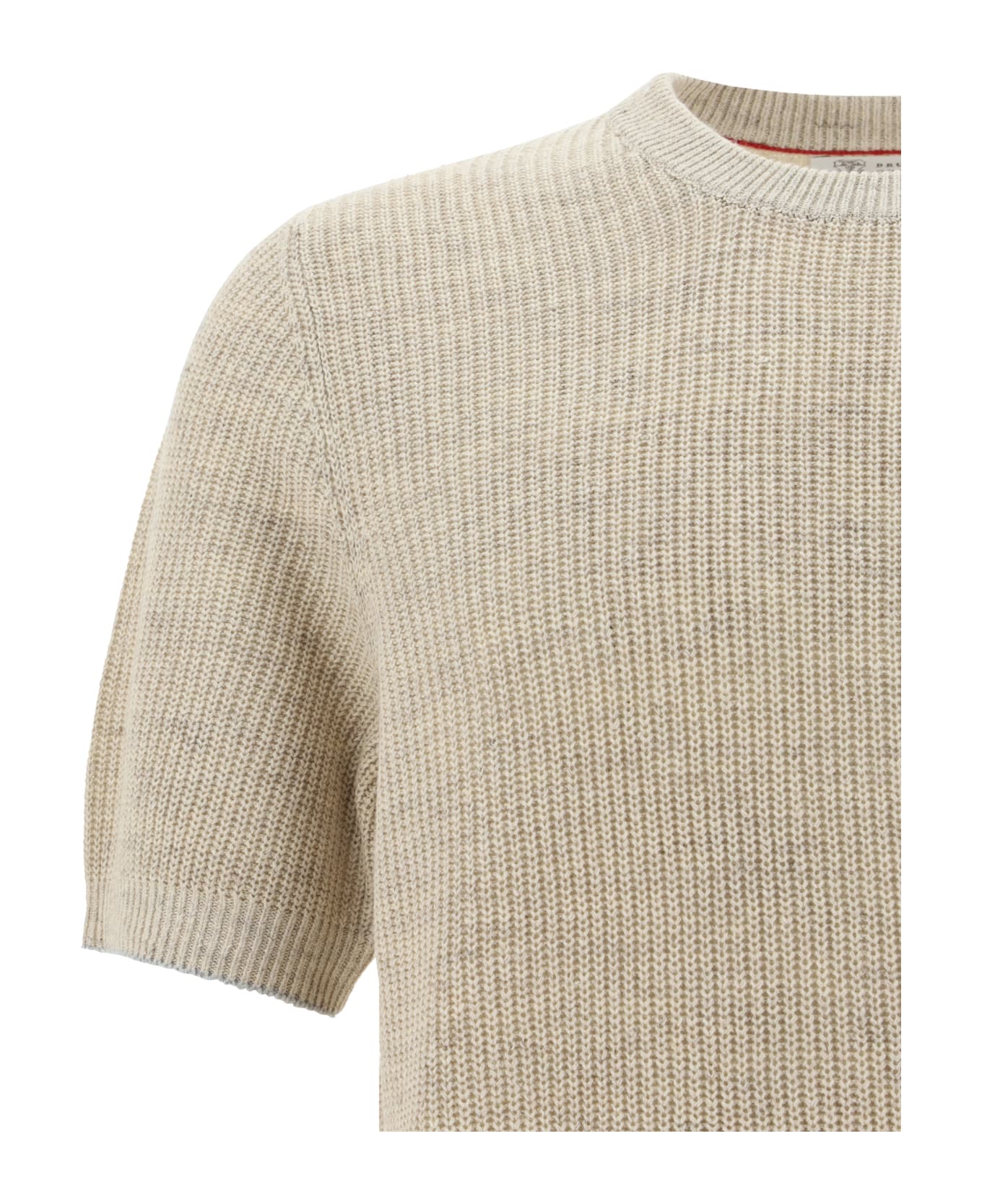 Brunello Cucinelli Linen T-shirt - Oyster+grigio Chiaro ニットウェア