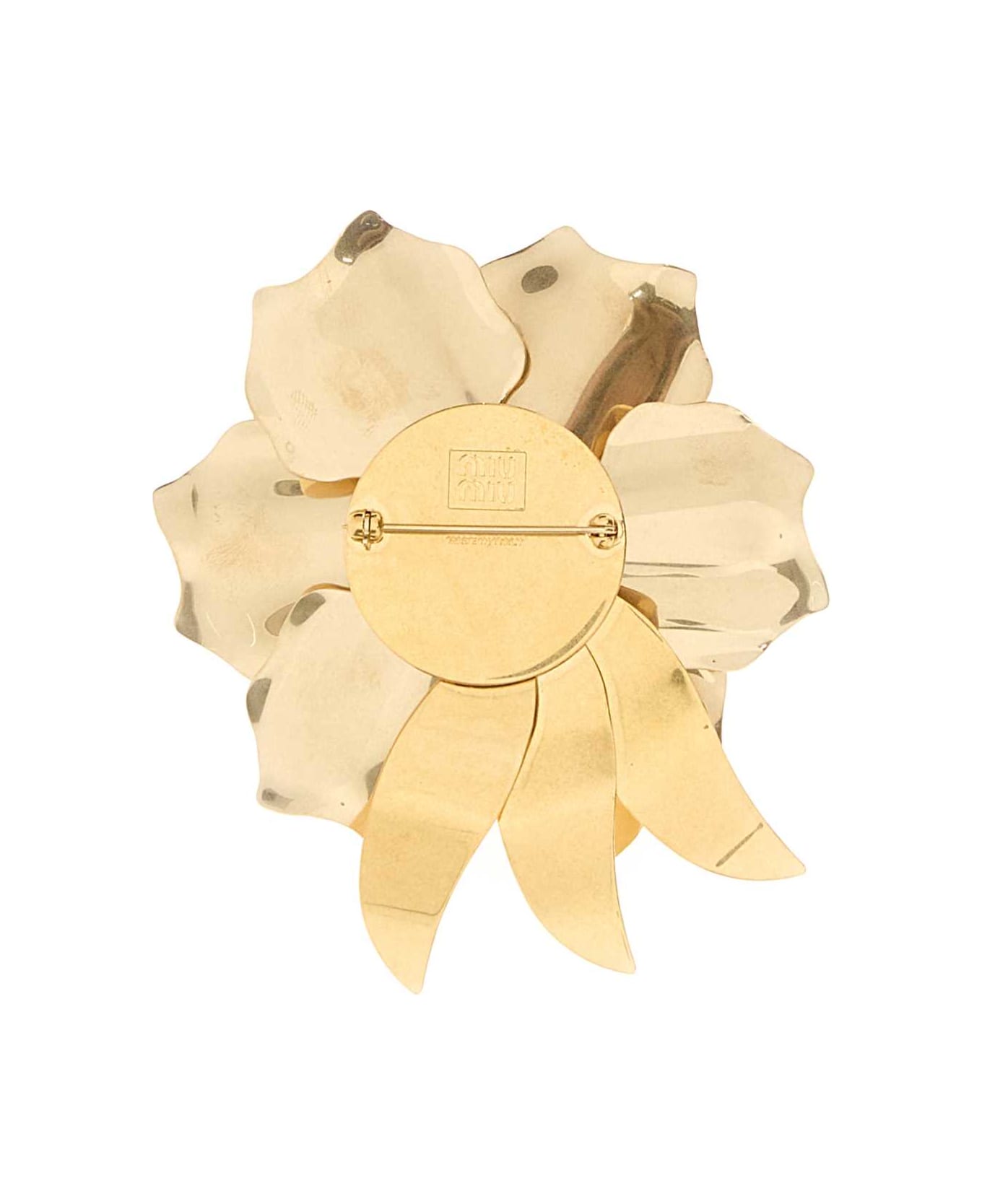 Miu Miu Gold Metal Pin - ORO+CRYSTAL