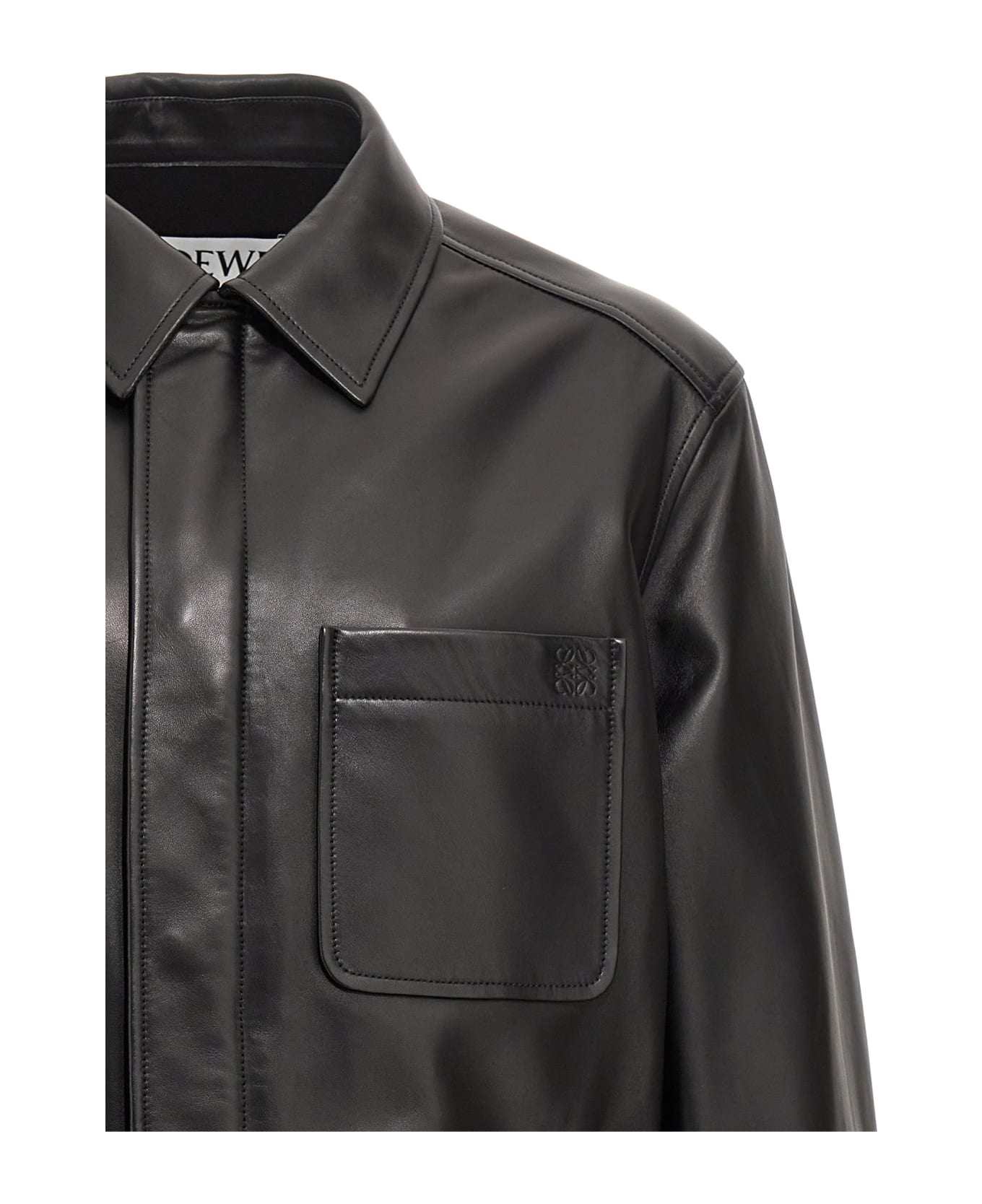 Loewe Leather Overshirt - Black  