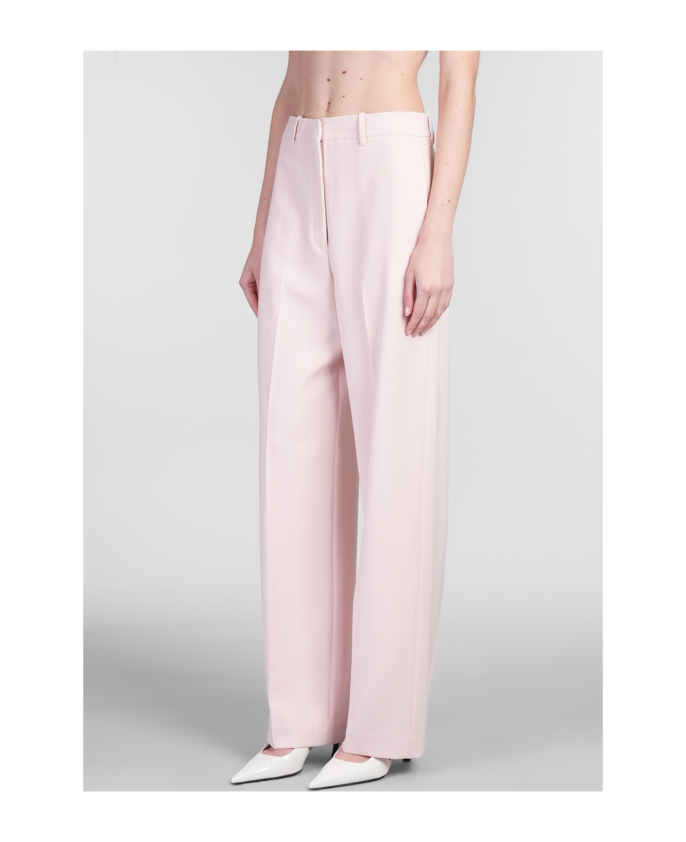 Theory Pants In Rose-pink Triacetate - rose-pink